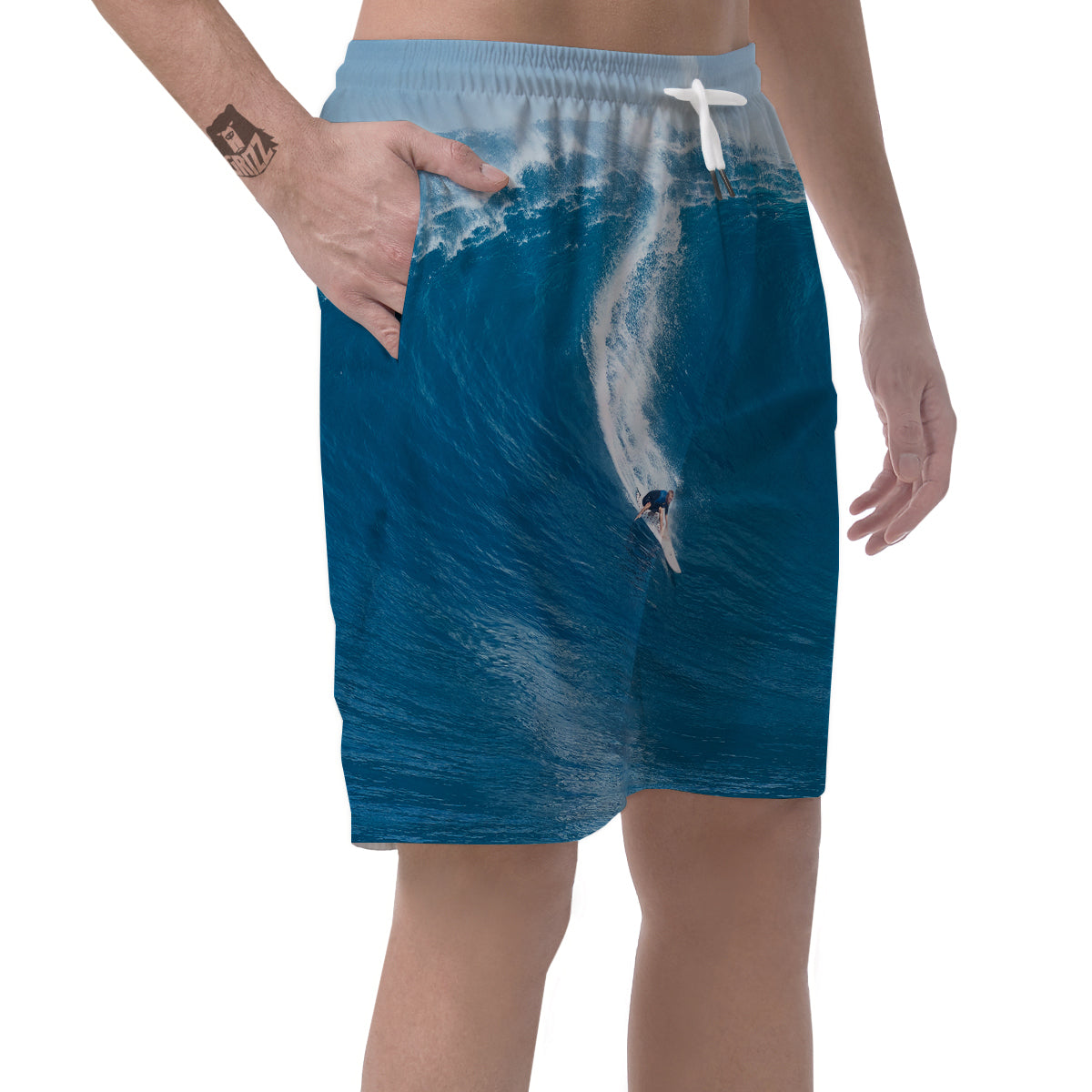 Surfing On Sea Print Men's Shorts-grizzshop