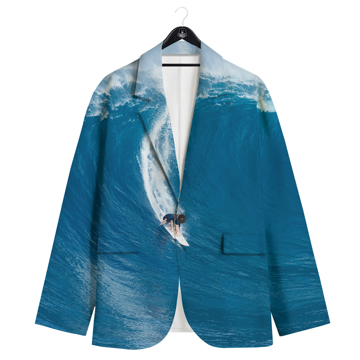 Surfing On Sea Print Men's Sport Coat-grizzshop