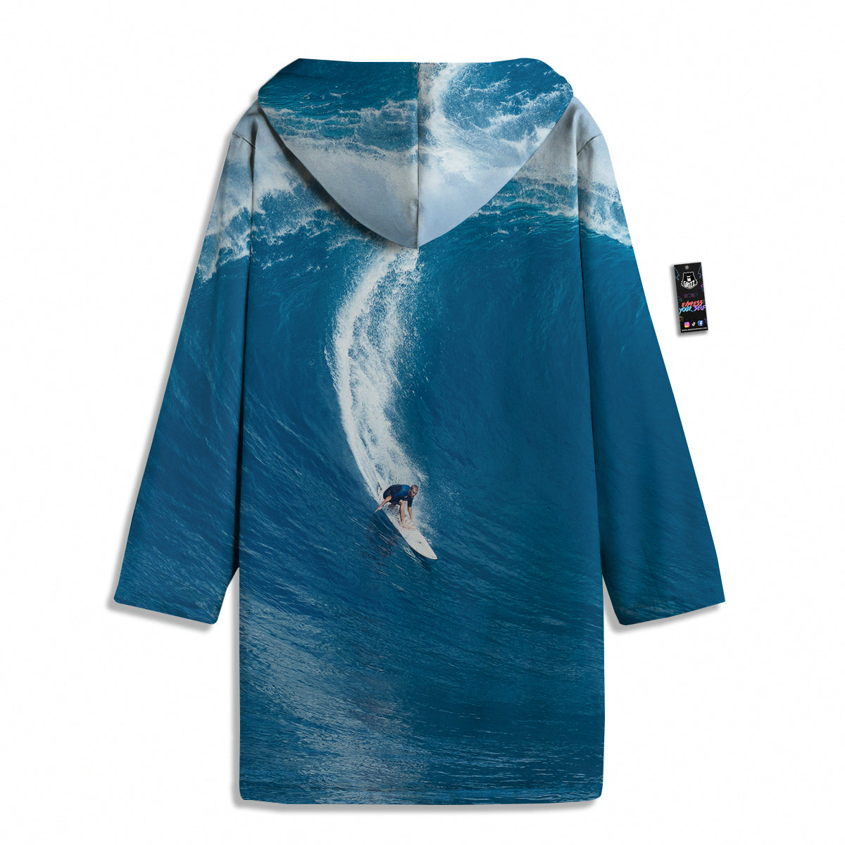 Surfing On Sea Print Men's Windbreaker Jacket-grizzshop