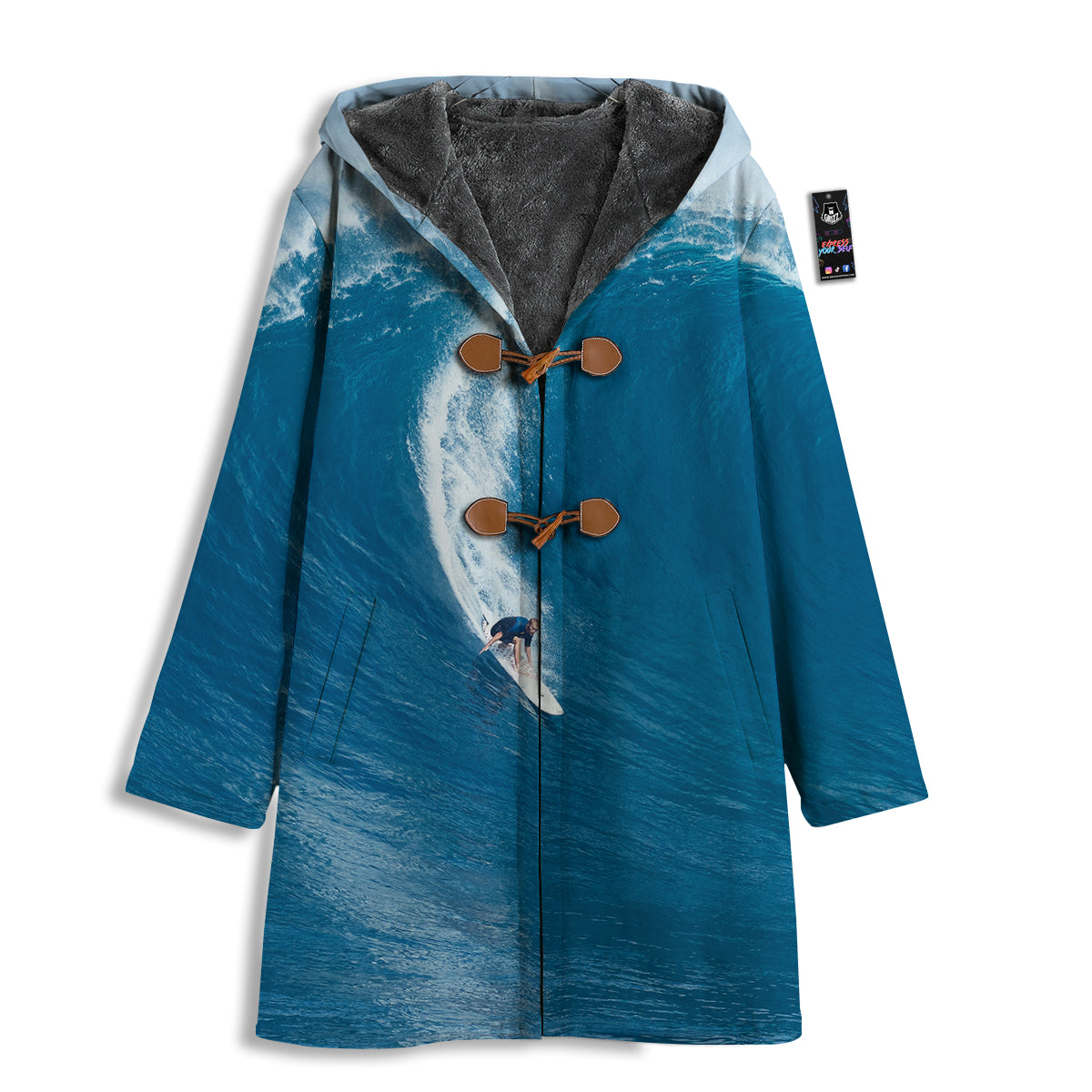 Surfing On Sea Print Men's Windbreaker Jacket-grizzshop
