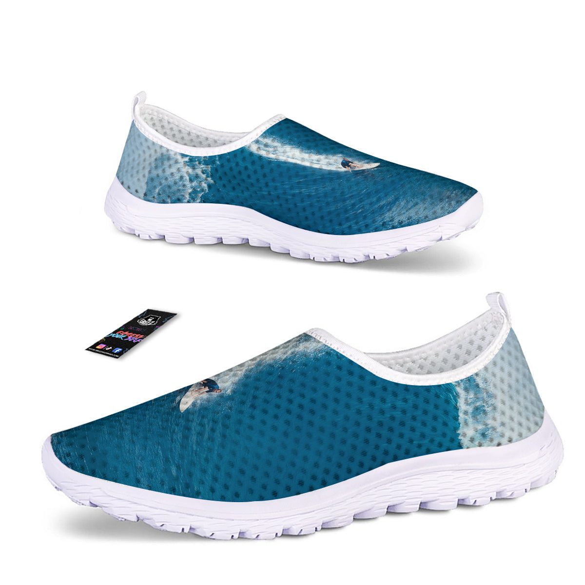 Surfing On Sea Print Nurse Shoes-grizzshop