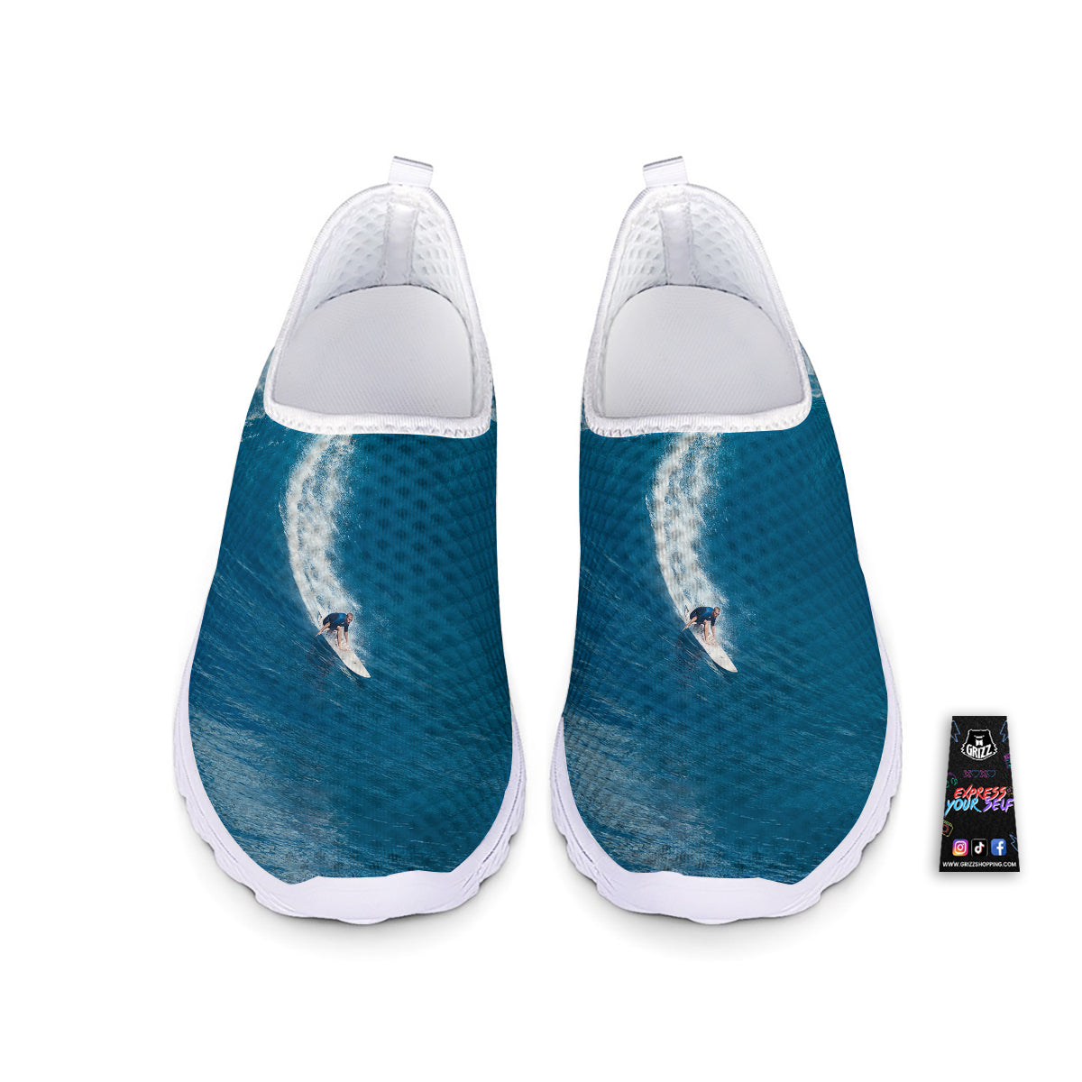 Surfing On Sea Print Nurse Shoes-grizzshop