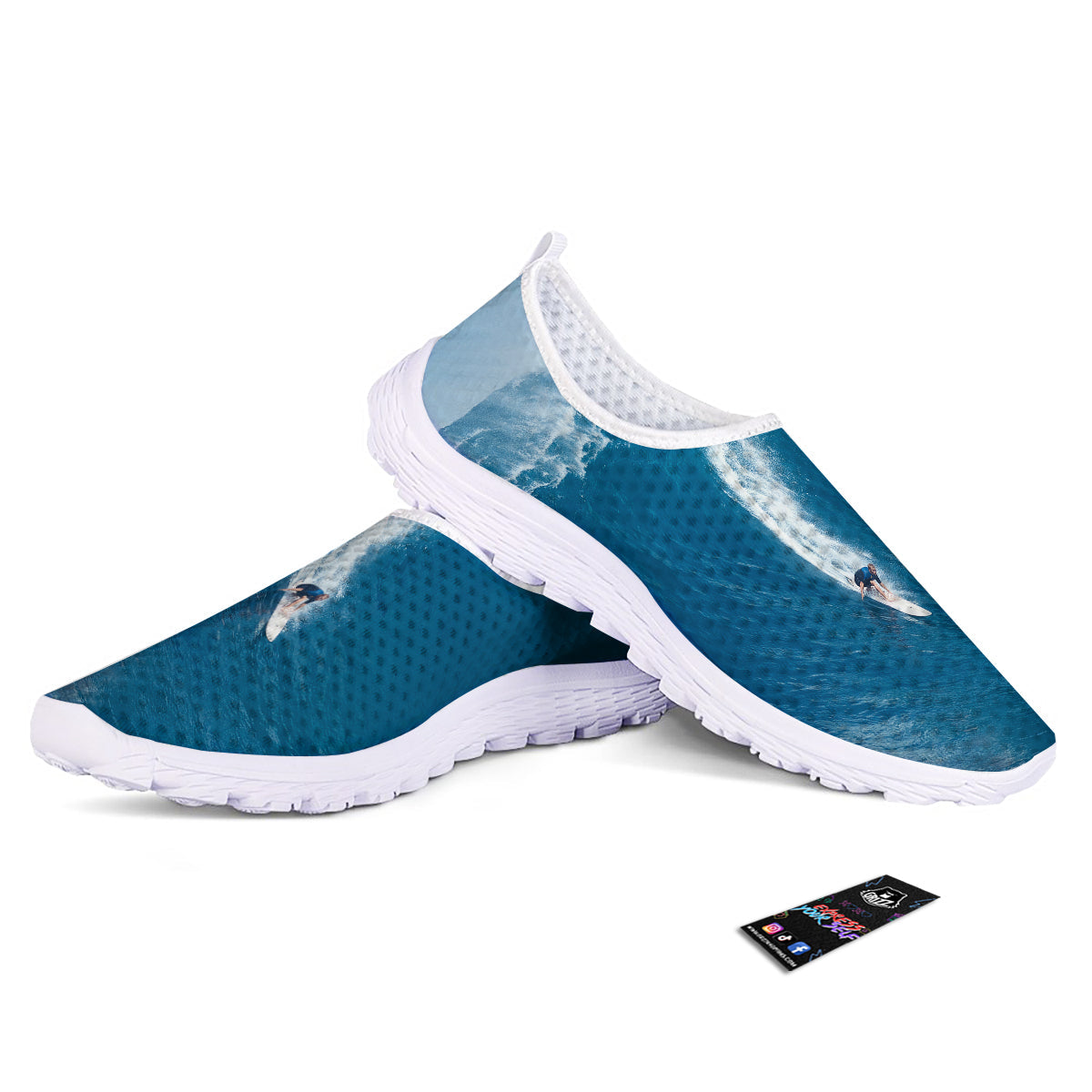 Surfing On Sea Print Nurse Shoes-grizzshop