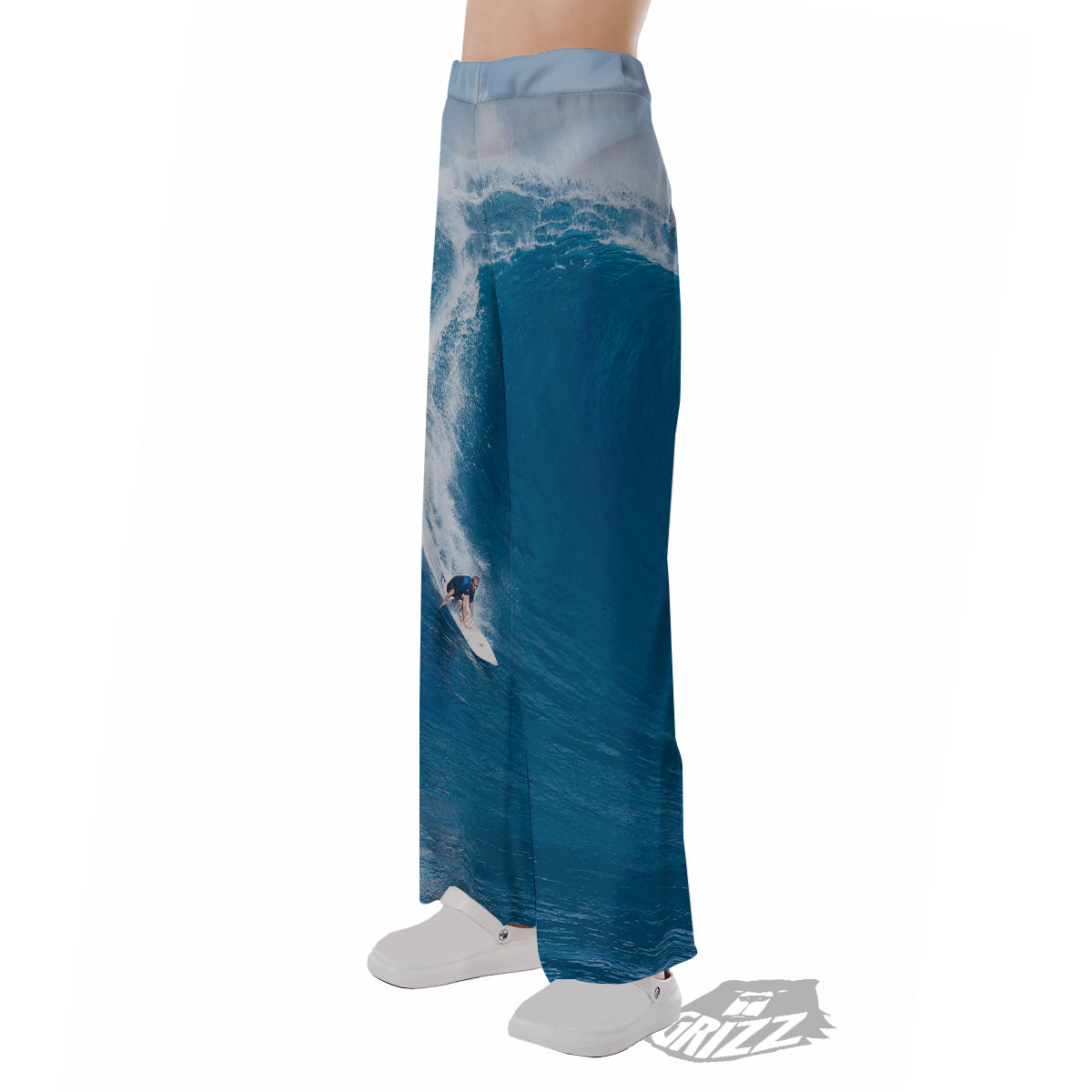 Surfing On Sea Print Pajama Pants-grizzshop