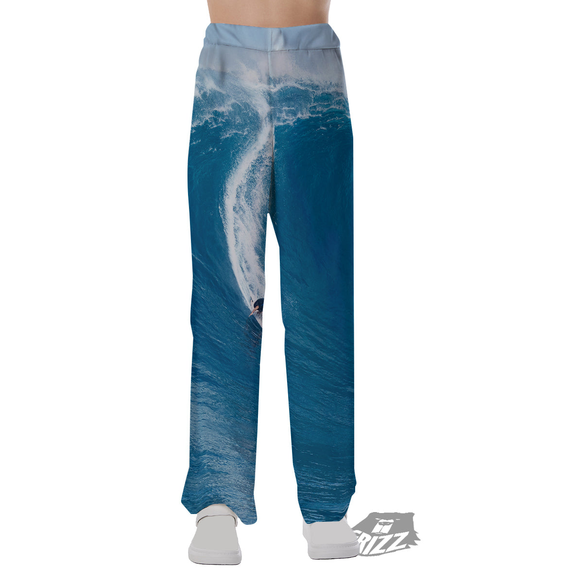 Surfing On Sea Print Pajama Pants-grizzshop