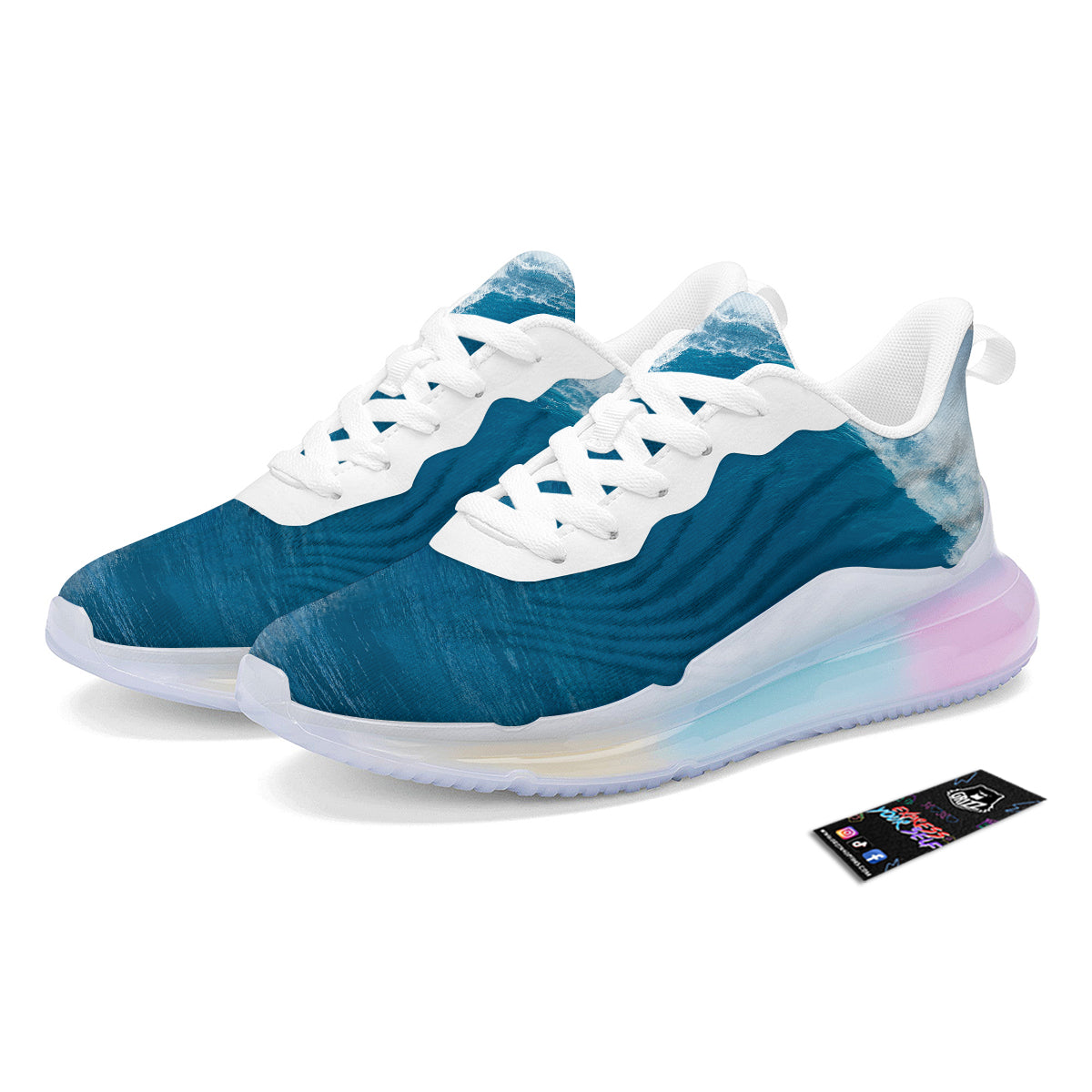Surfing On Sea Print Running Sneakers-grizzshop