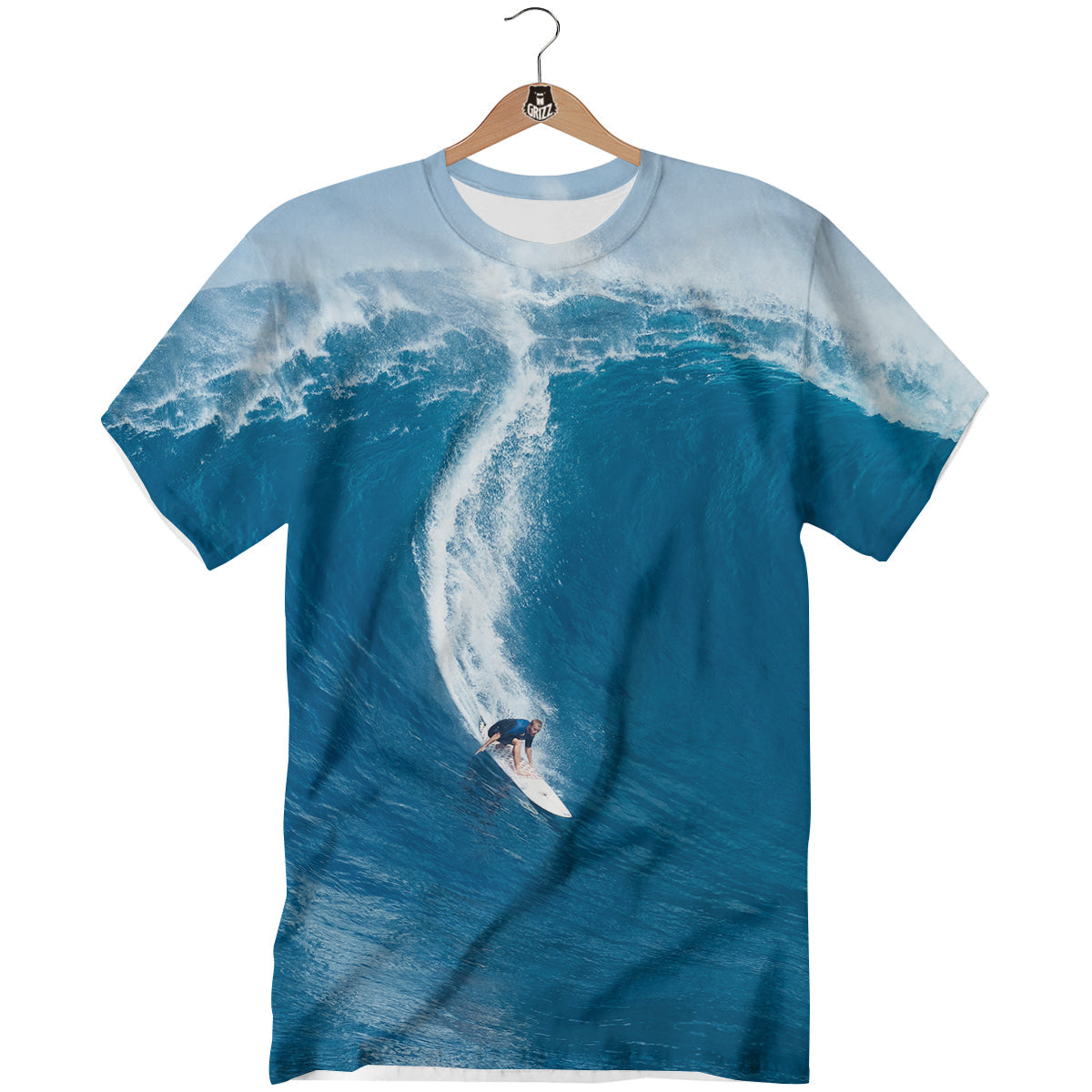 Surfing On Sea Print T-Shirt-grizzshop