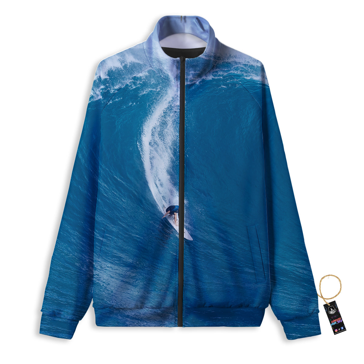 Surfing On Sea Print Track Jacket-grizzshop