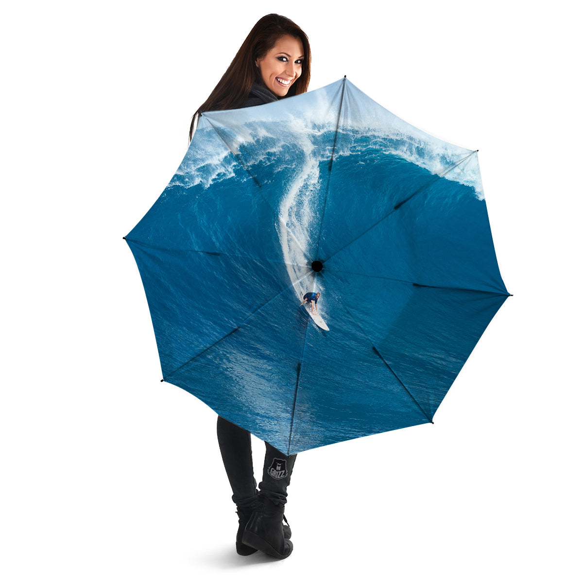 Surfing On Sea Print Umbrella-grizzshop