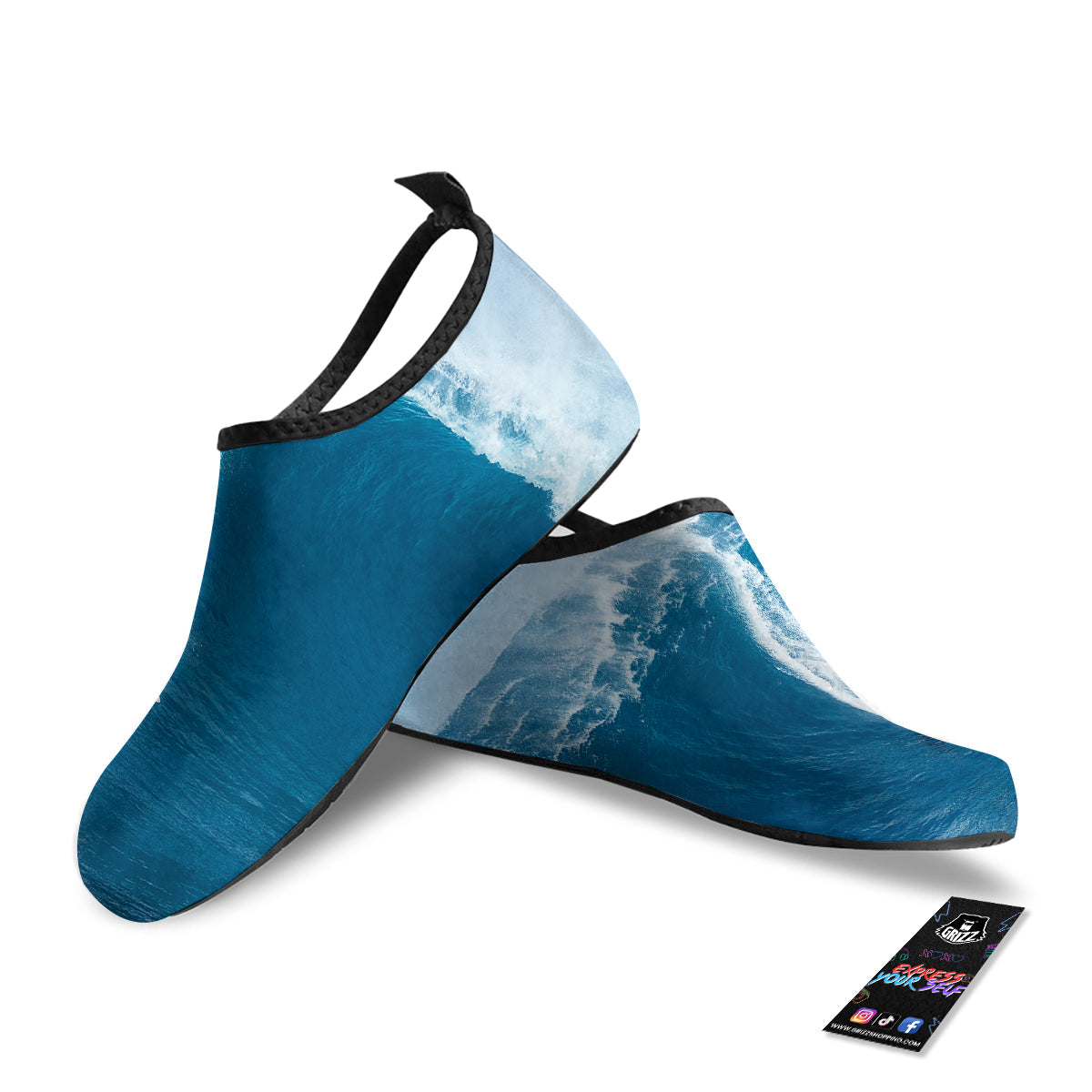 Surfing On Sea Print Water Shoes-grizzshop