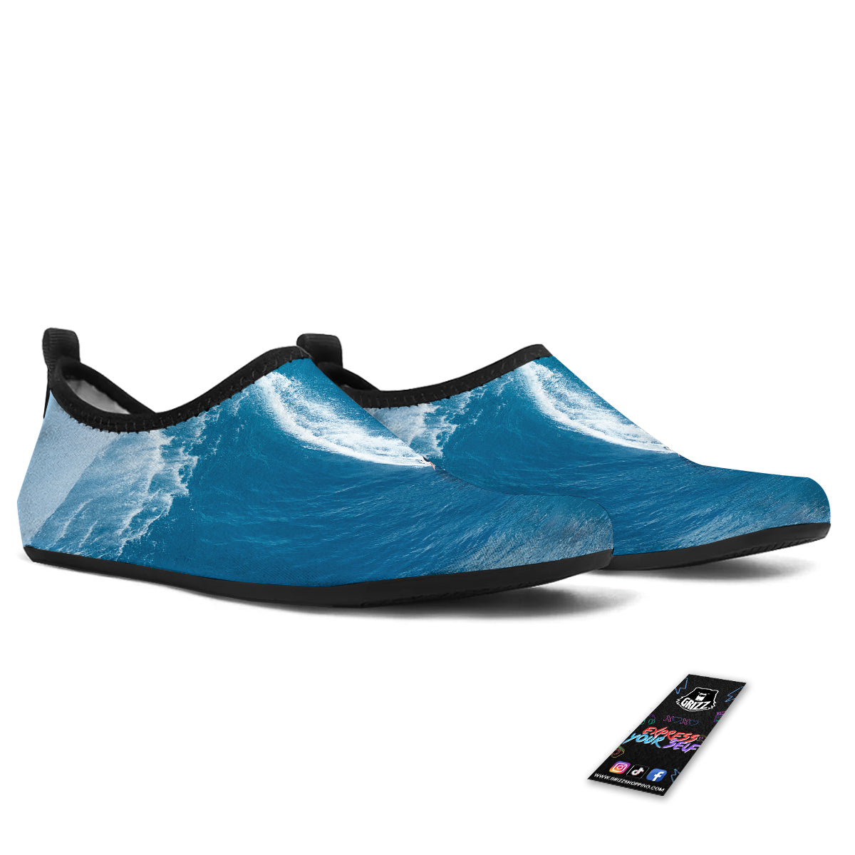 Surfing On Sea Print Water Shoes-grizzshop