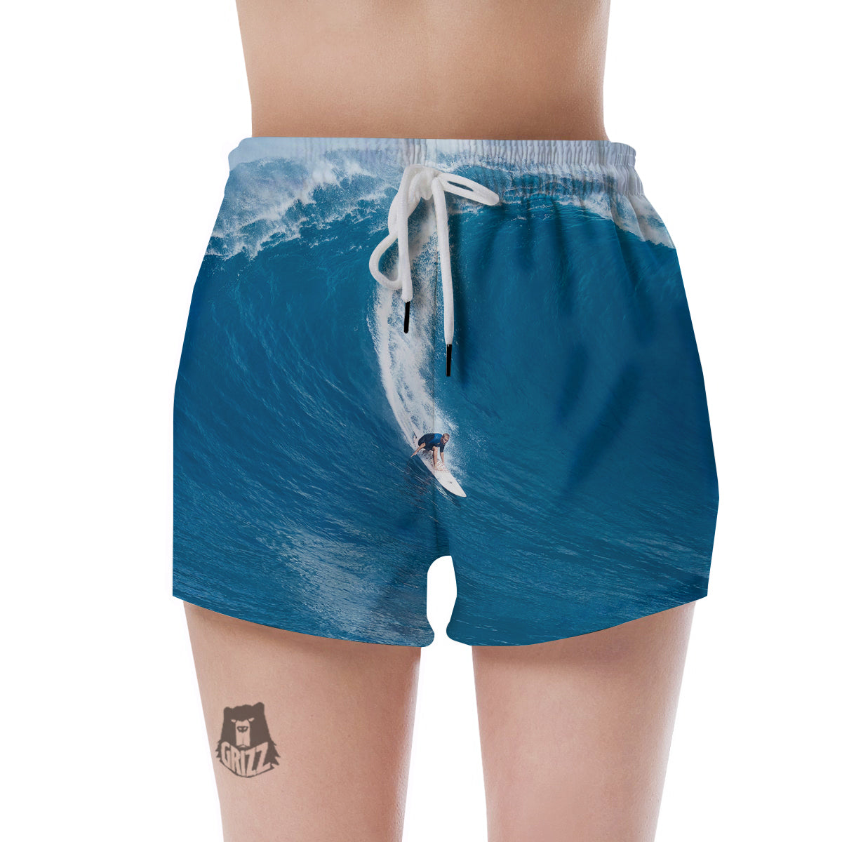Surfing On Sea Print Women's Shorts-grizzshop