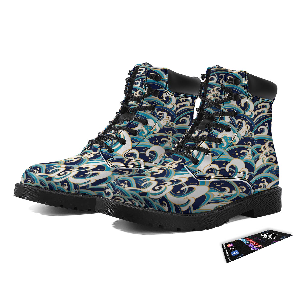 Surfing Sea Wave Print Pattern Boots-grizzshop