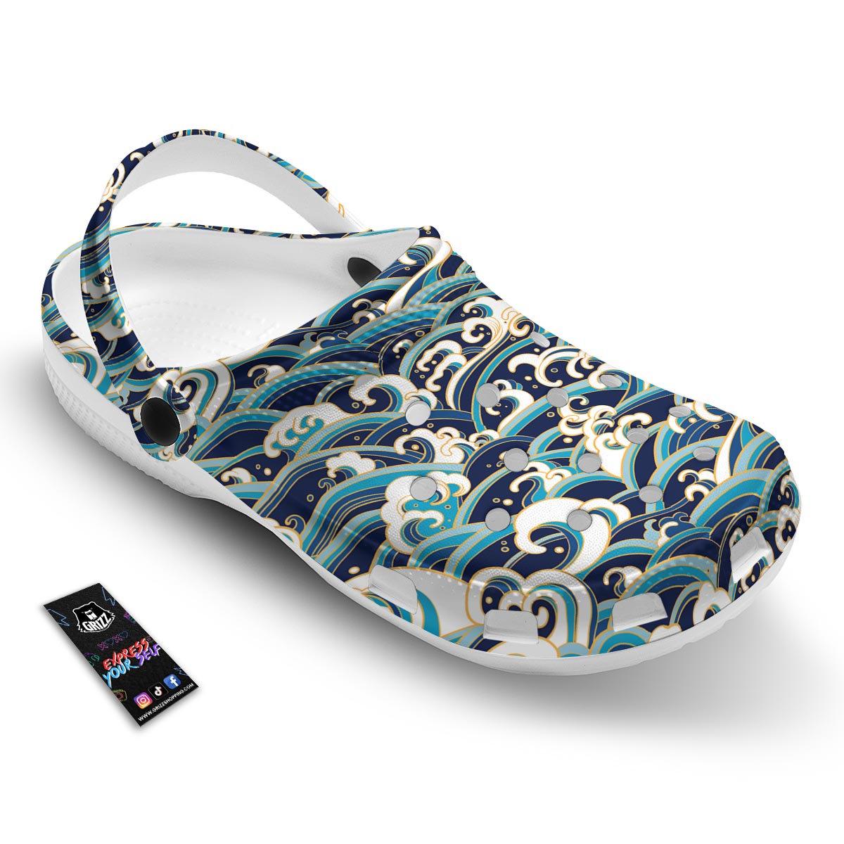 Surfing Sea Wave Print Pattern Clog-grizzshop