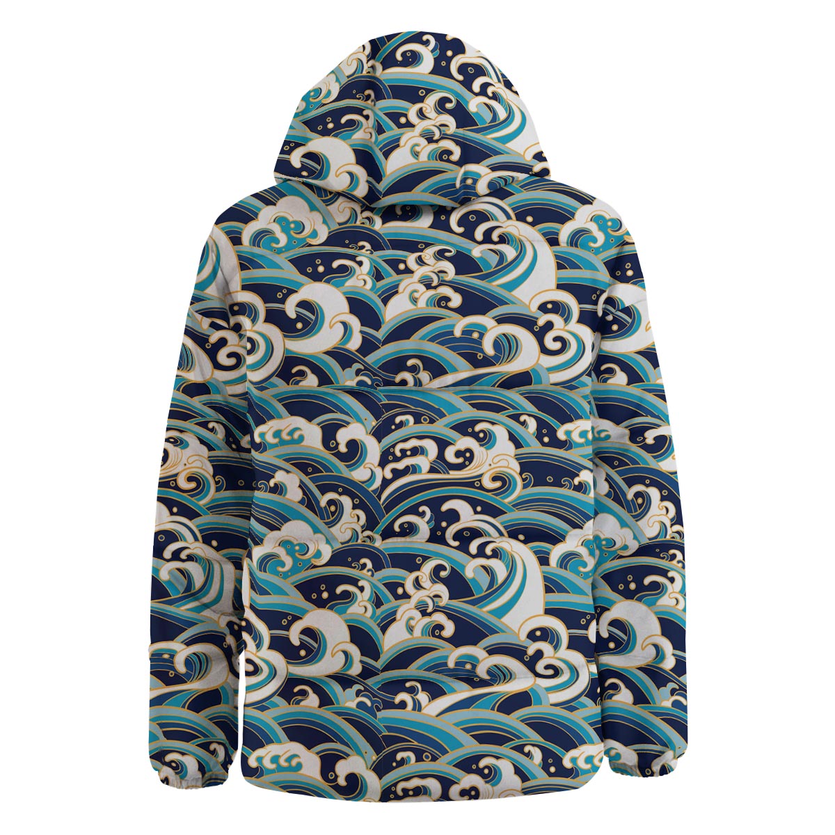 Surfing Sea Wave Print Pattern Down Jacket-grizzshop