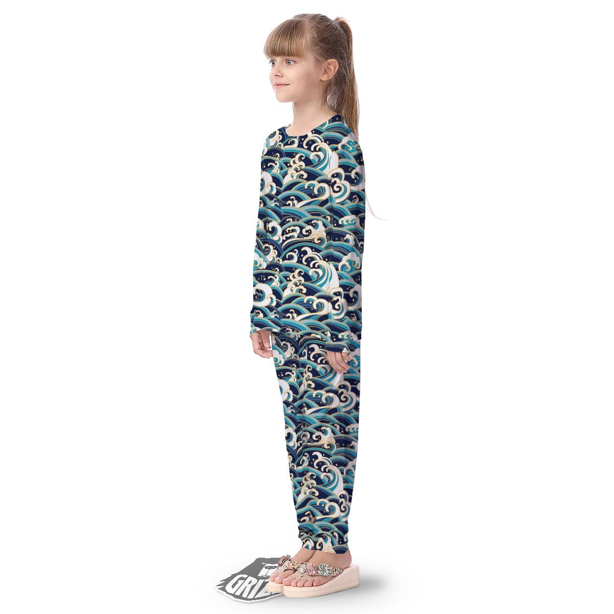 Surfing Sea Wave Print Pattern Kid's Pajamas-grizzshop