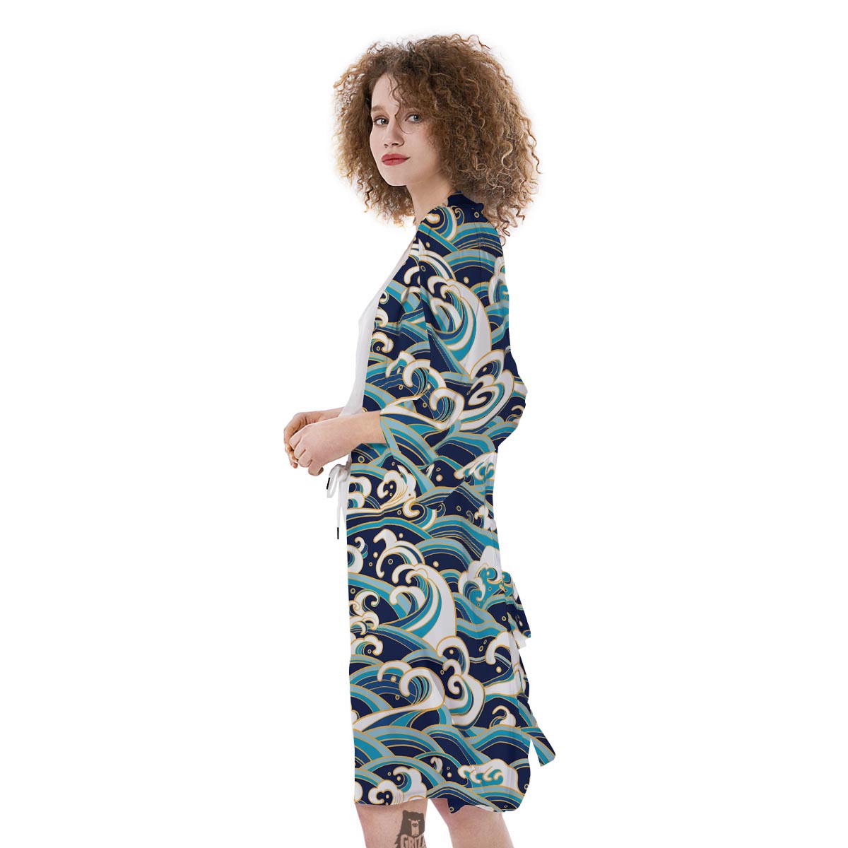 Surfing Sea Wave Print Pattern Kimono-grizzshop