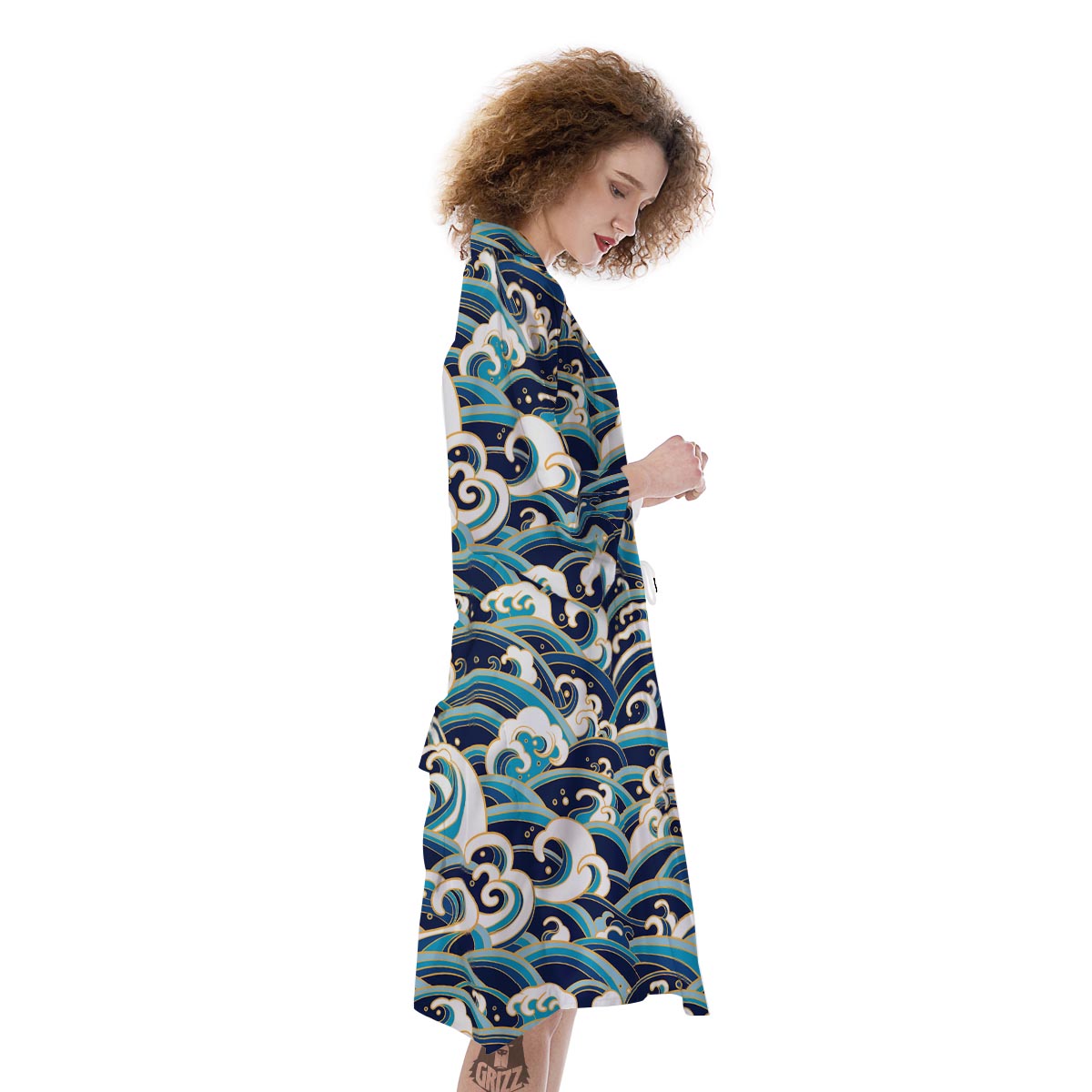 Surfing Sea Wave Print Pattern Kimono-grizzshop
