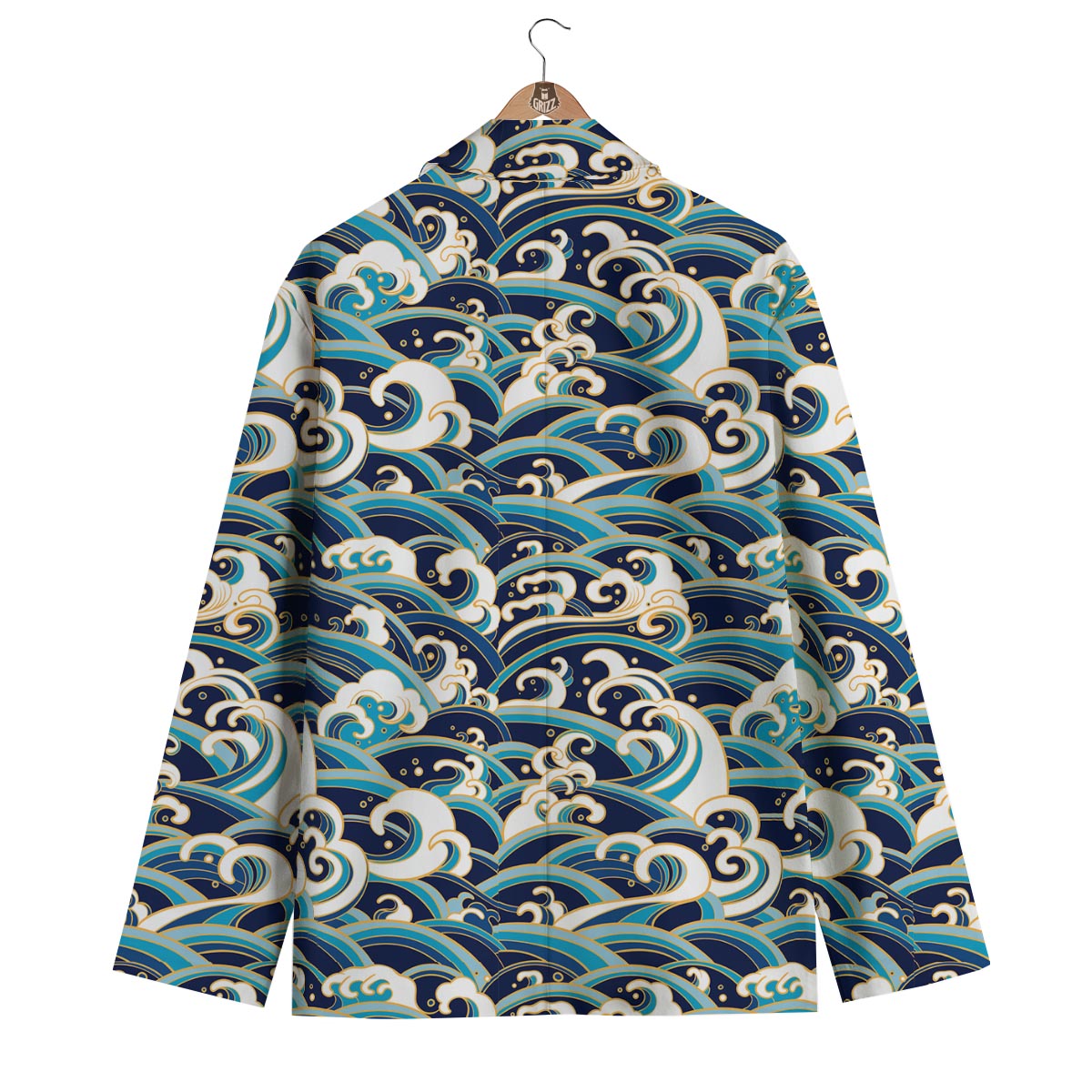 Surfing Sea Wave Print Pattern Men's Blazer-grizzshop