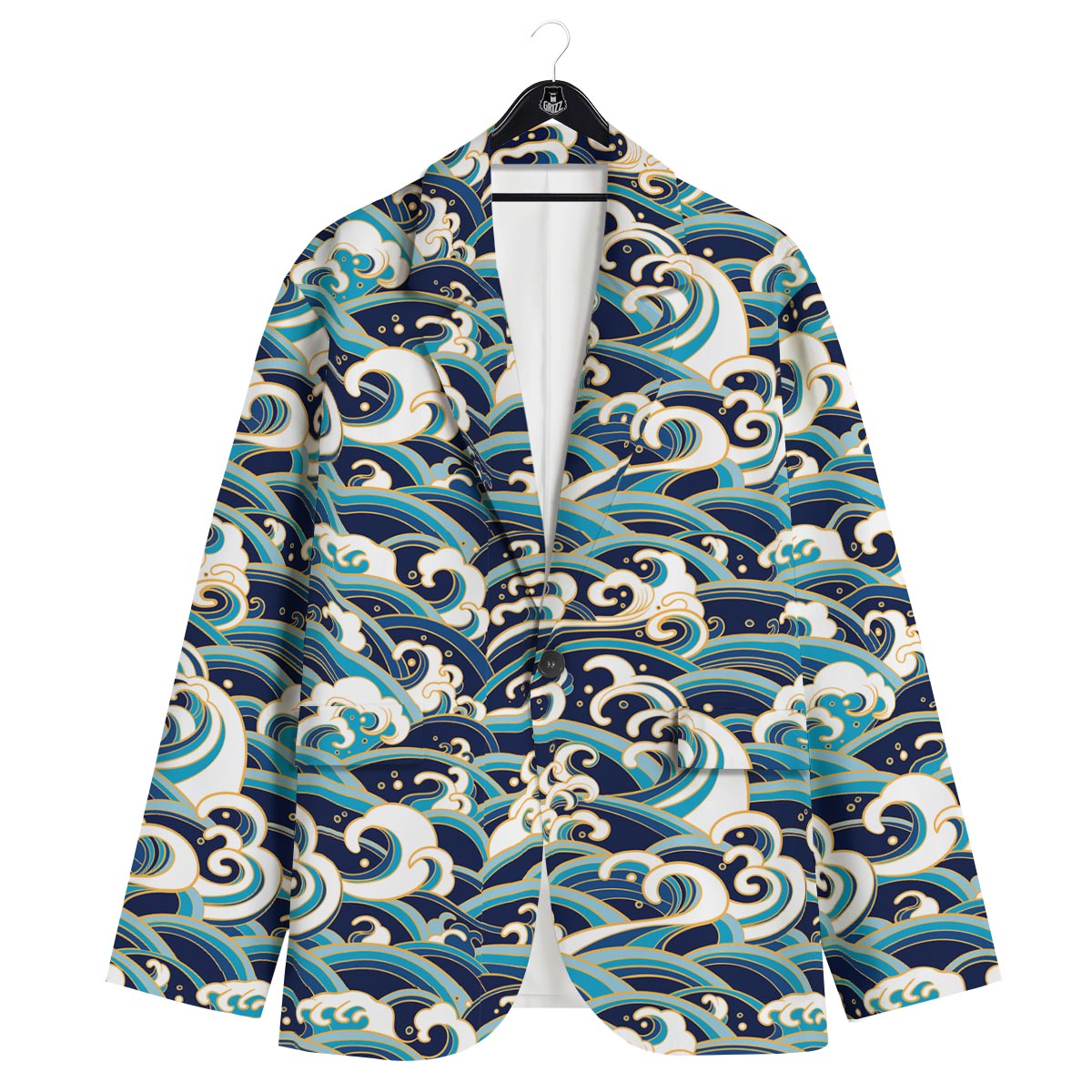 Surfing Sea Wave Print Pattern Men's Sport Coat-grizzshop