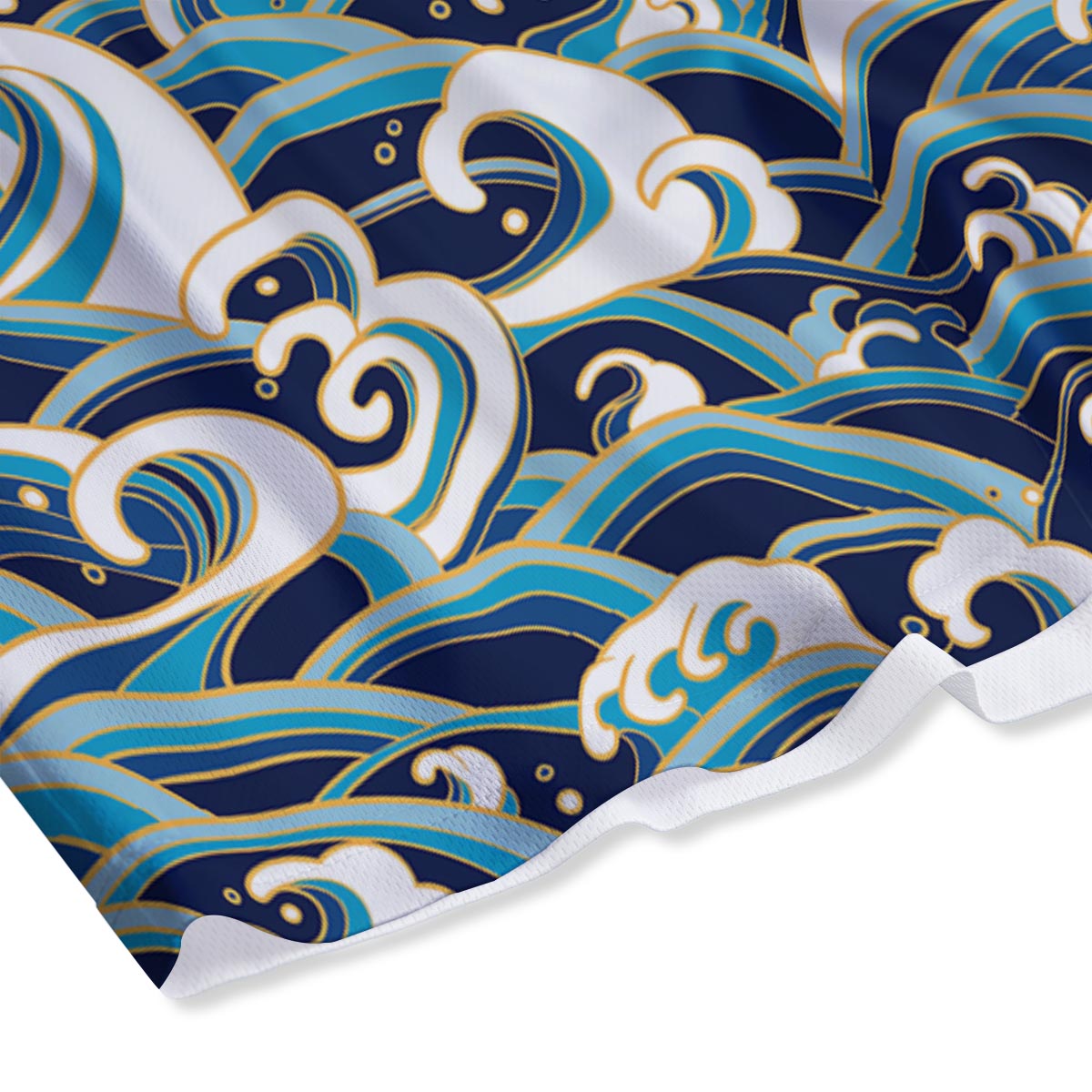 Surfing Sea Wave Print Pattern Mesh Shorts