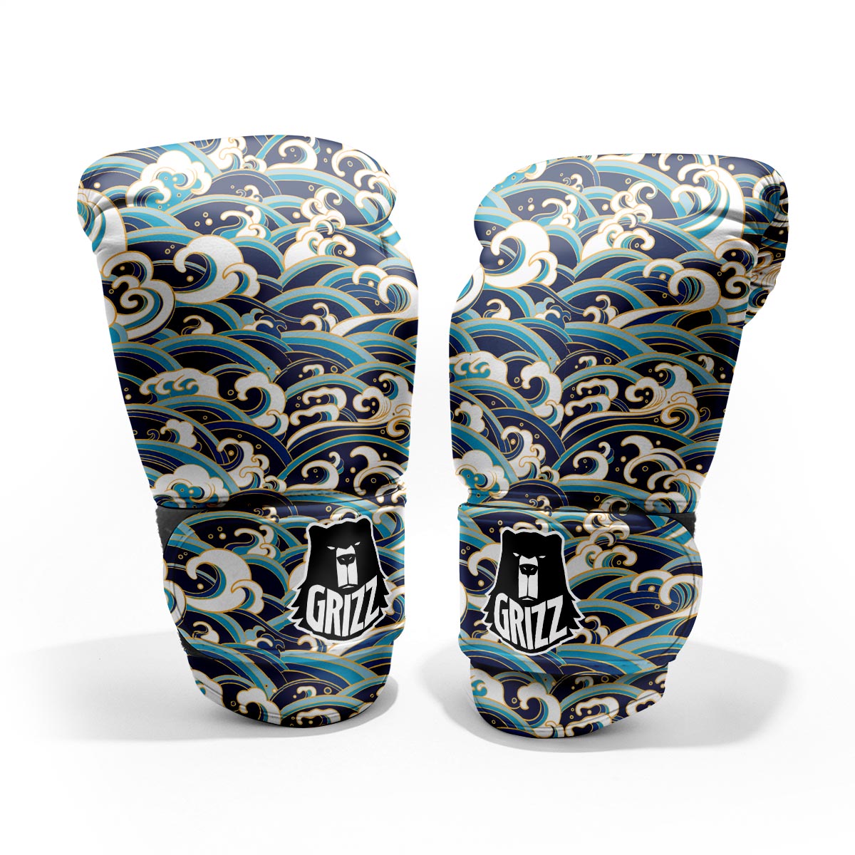 Surfing Sea Wave Print Pattern Pro Boxing Glove