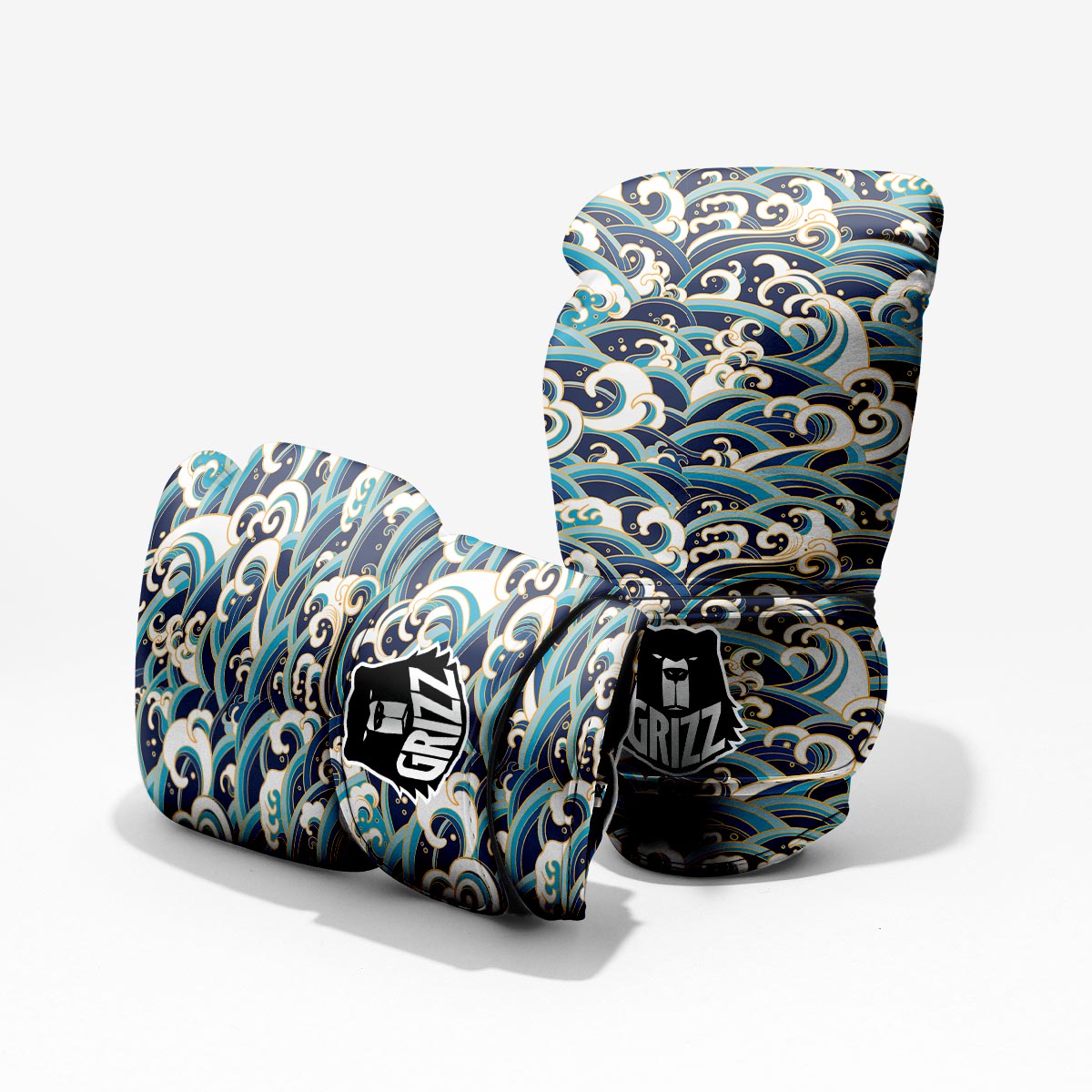 Surfing Sea Wave Print Pattern Pro Boxing Glove