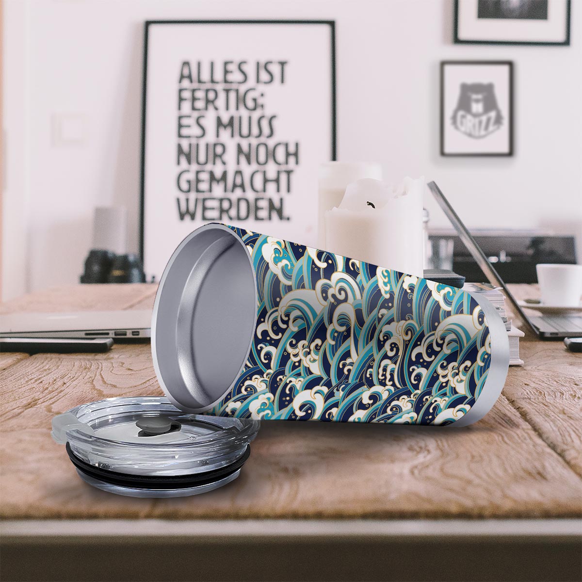 Surfing Sea Wave Print Pattern Tumbler-grizzshop