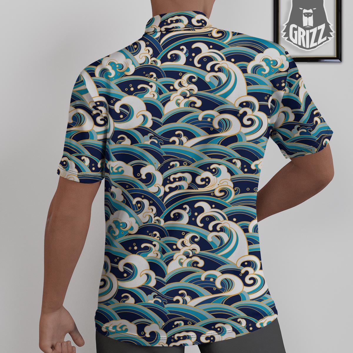 Surfing Sea Wave Print Pattern Untucked Shirts-grizzshop
