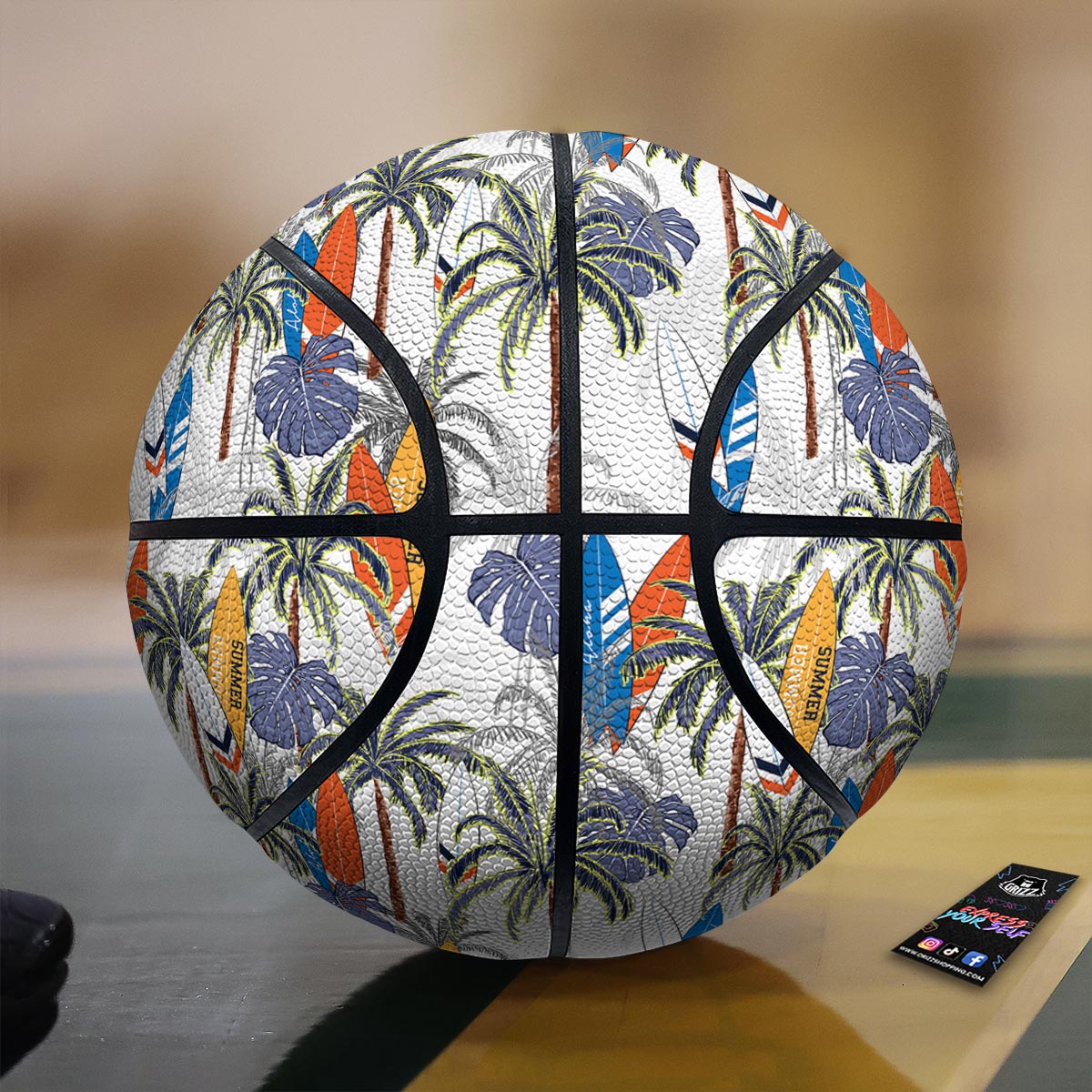 Surfing Summer Print Pattern Basketball