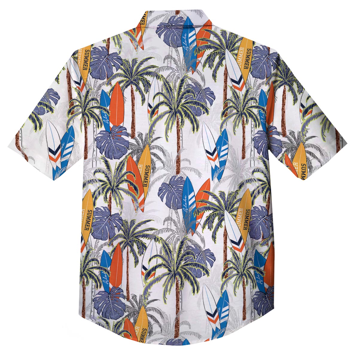 Surfing Summer Print Pattern Button Up Shirt-grizzshop