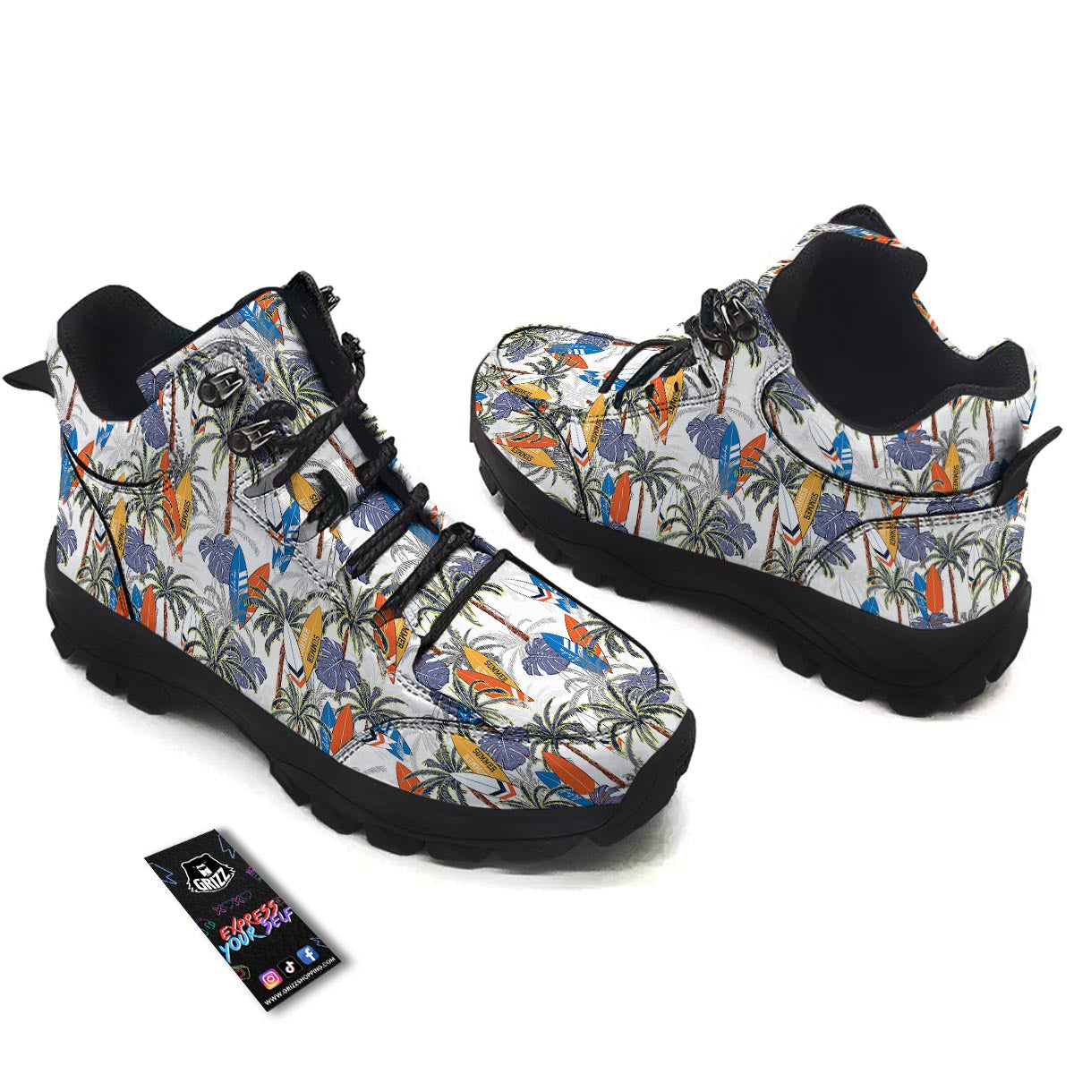 Surfing Summer Print Pattern Hiking Shoes-grizzshop