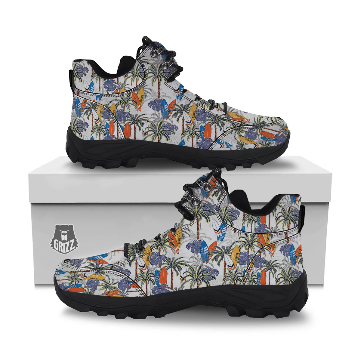 Surfing Summer Print Pattern Hiking Shoes-grizzshop