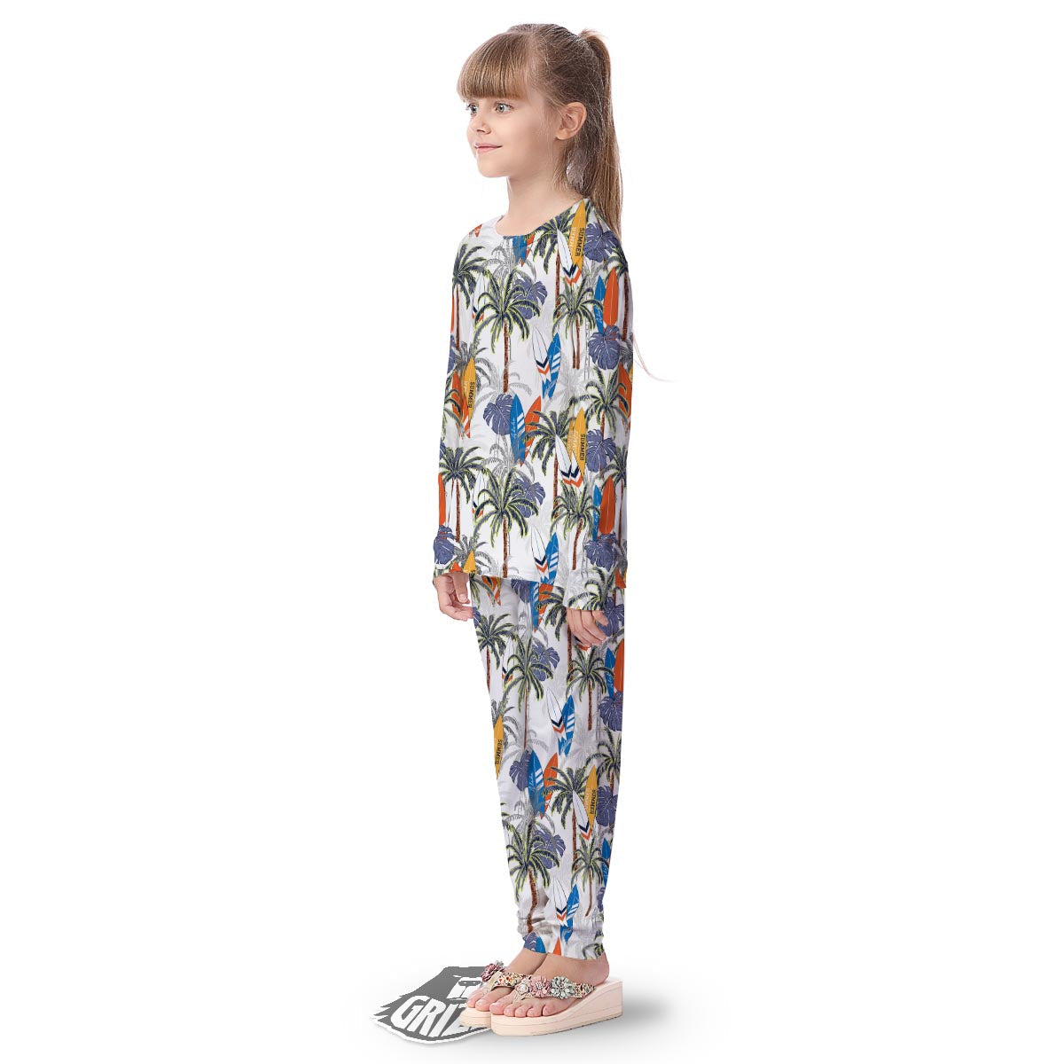Surfing Summer Print Pattern Kid's Pajamas-grizzshop