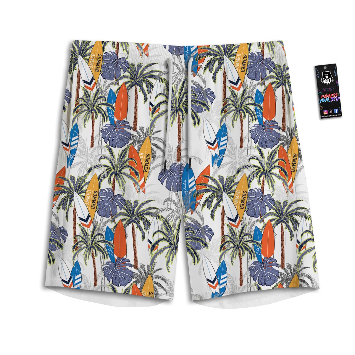 Surfing Summer Print Pattern Men's Athletic Shorts
