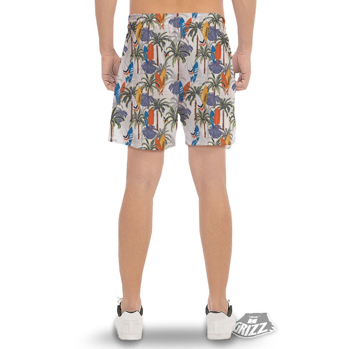 Surfing Summer Print Pattern Men's Gym Shorts-grizzshop