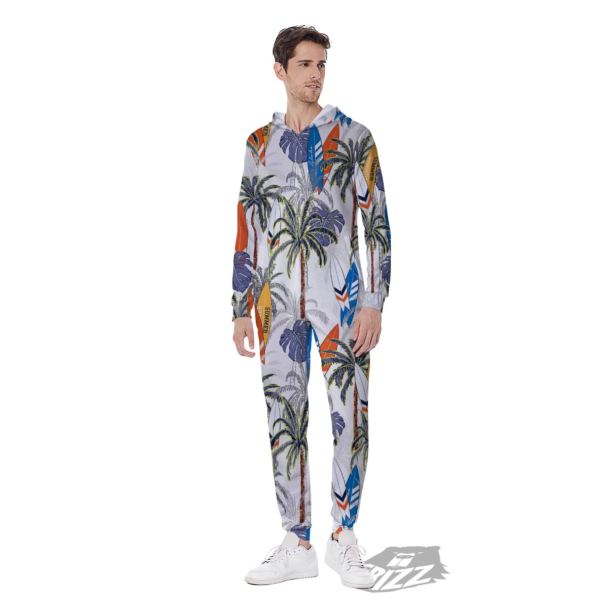 Surfing Summer Print Pattern Men's Jumpsuit-grizzshop