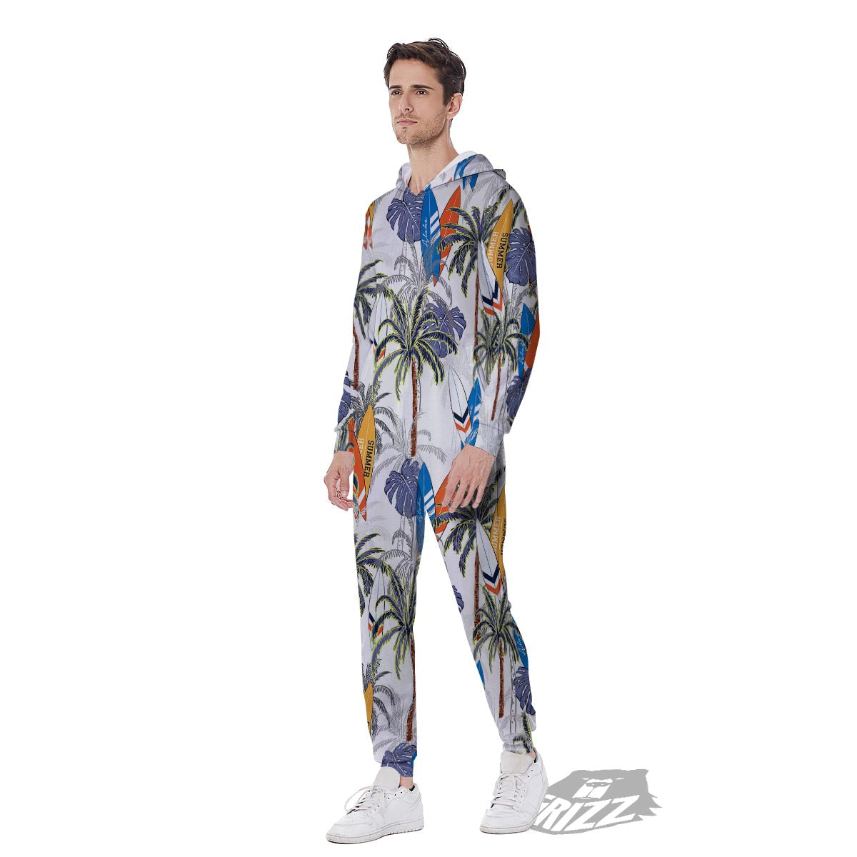 Surfing Summer Print Pattern Men's Jumpsuit-grizzshop