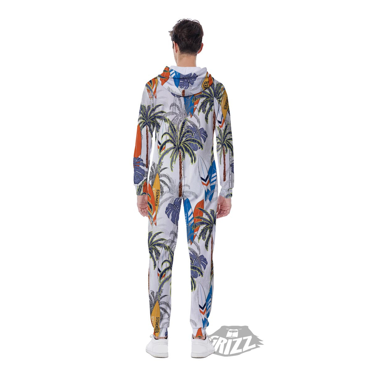 Surfing Summer Print Pattern Men's Jumpsuit-grizzshop