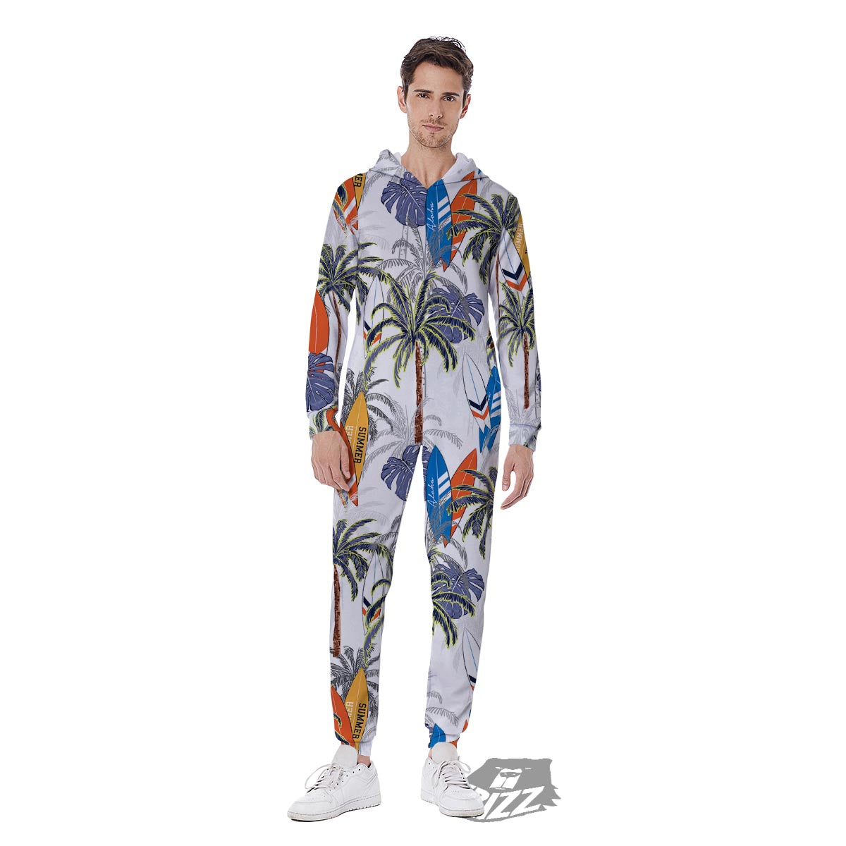 Surfing Summer Print Pattern Men's Jumpsuit-grizzshop