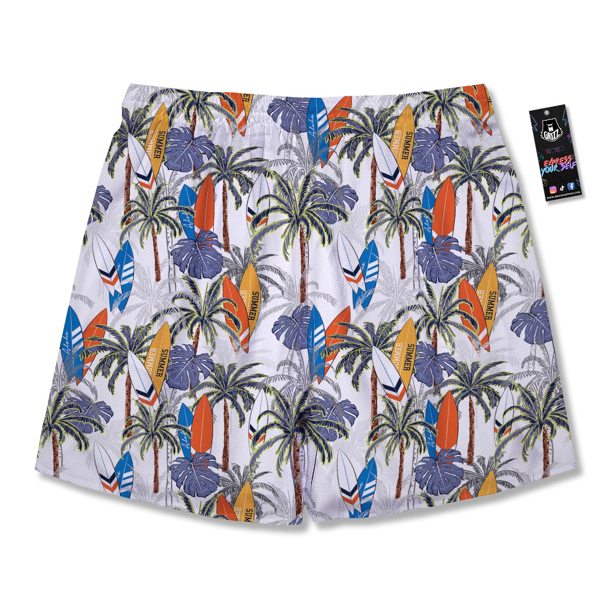 Surfing Summer Print Pattern Men's Running Shorts-grizzshop