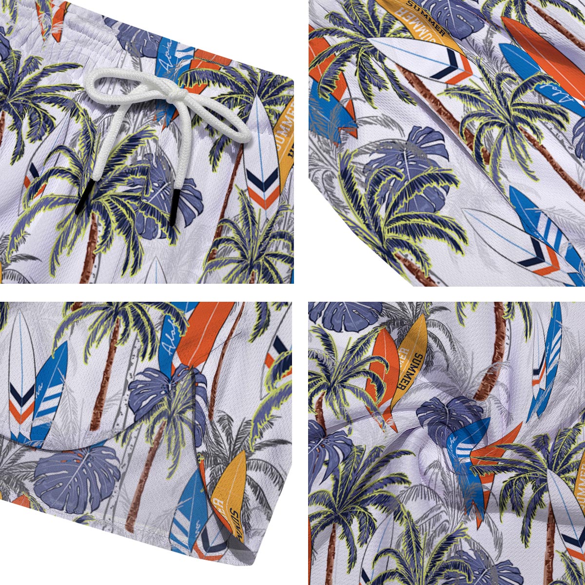 Surfing Summer Print Pattern Men's Running Shorts-grizzshop