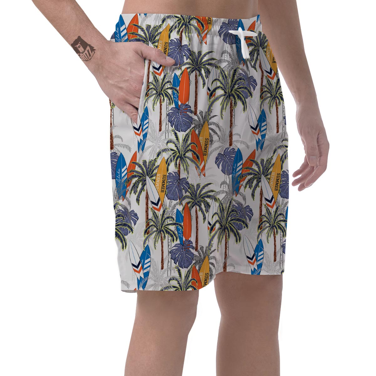 Surfing Summer Print Pattern Men's Shorts-grizzshop