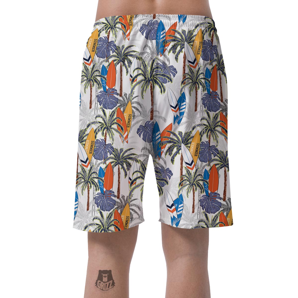 Surfing Summer Print Pattern Men's Shorts-grizzshop