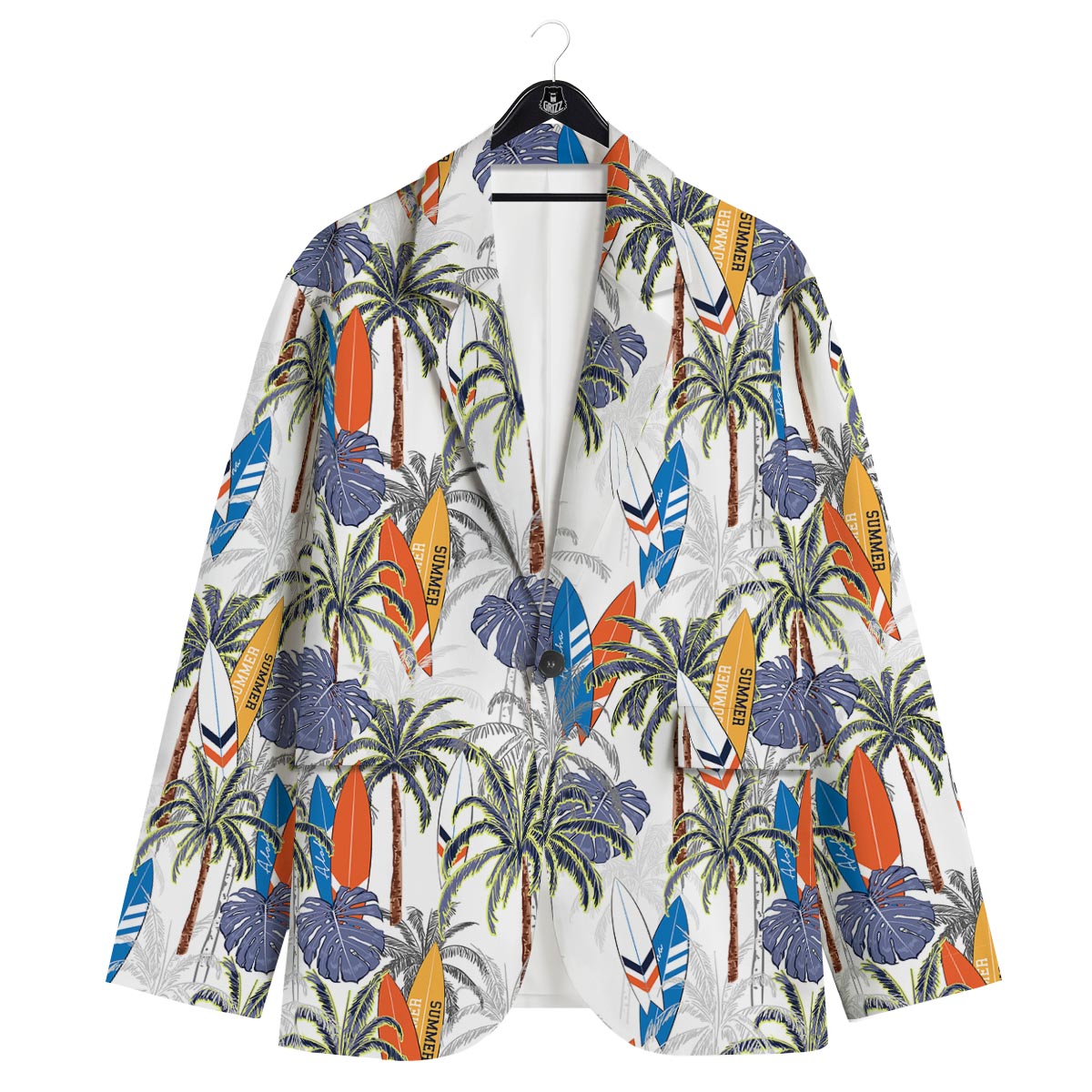 Surfing Summer Print Pattern Men's Sport Coat-grizzshop