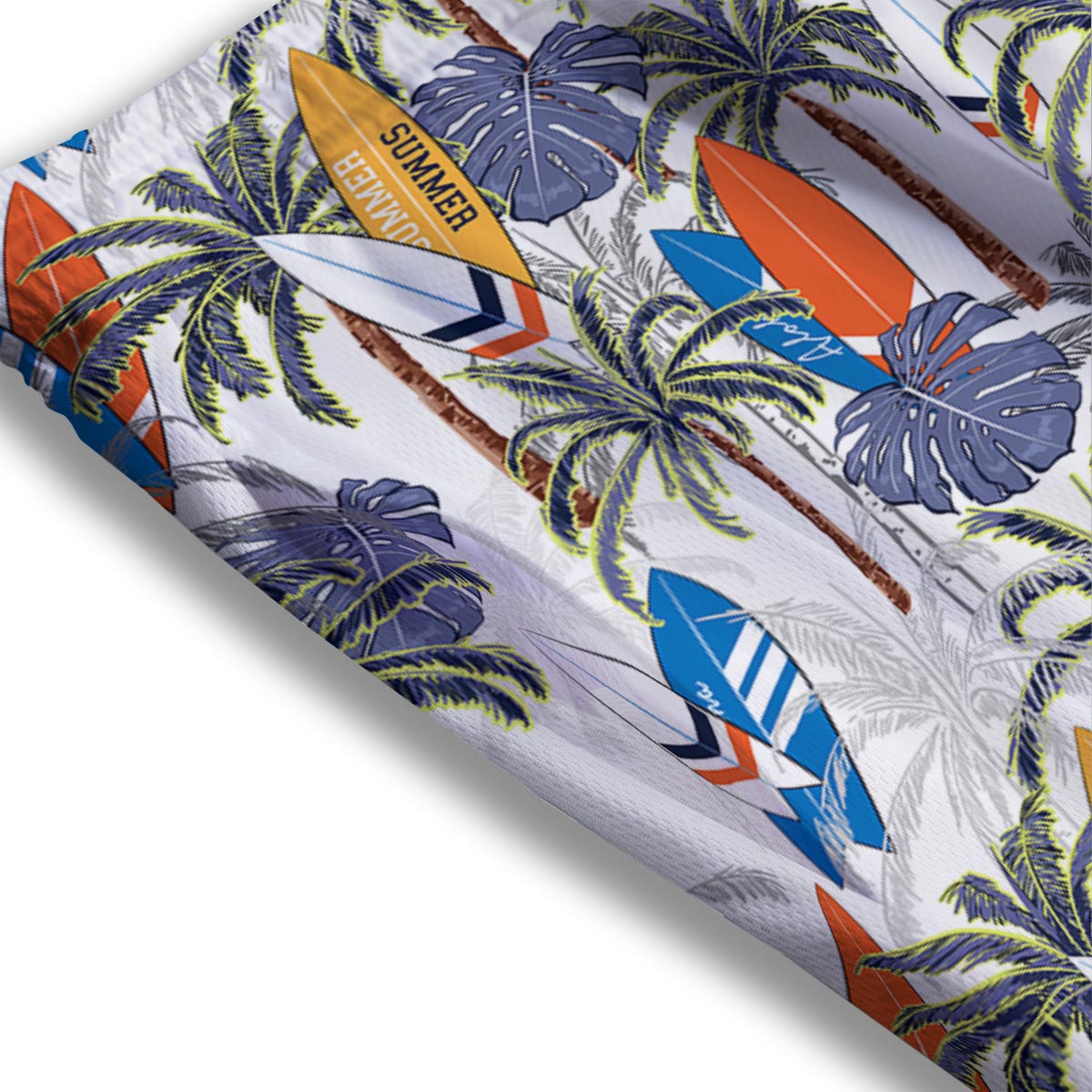 Surfing Summer Print Pattern Mesh Shorts