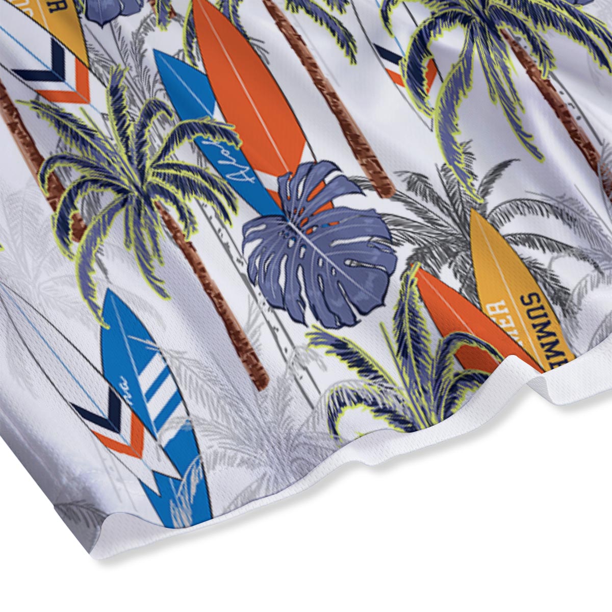 Surfing Summer Print Pattern Mesh Shorts