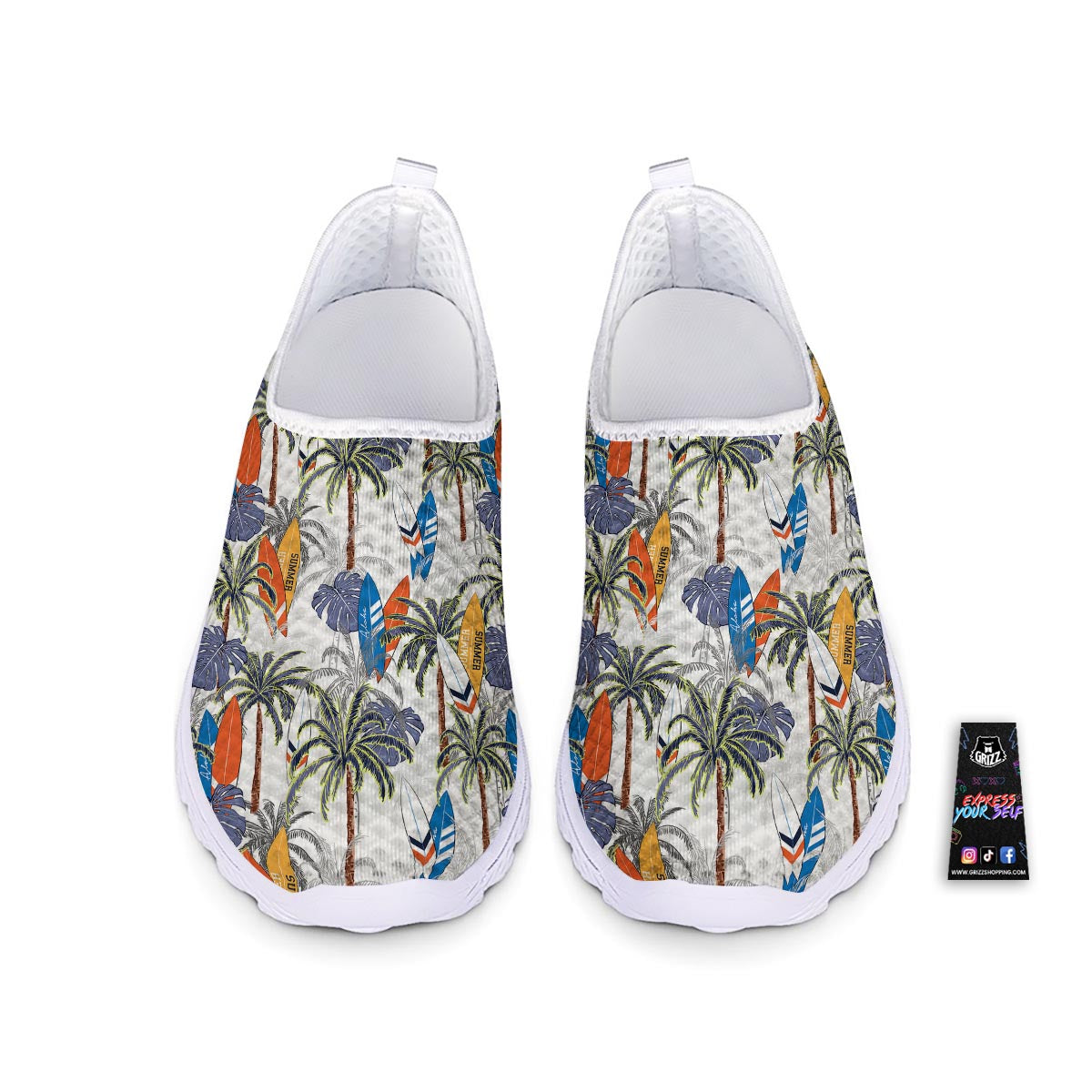 Surfing Summer Print Pattern Nurse Shoes-grizzshop