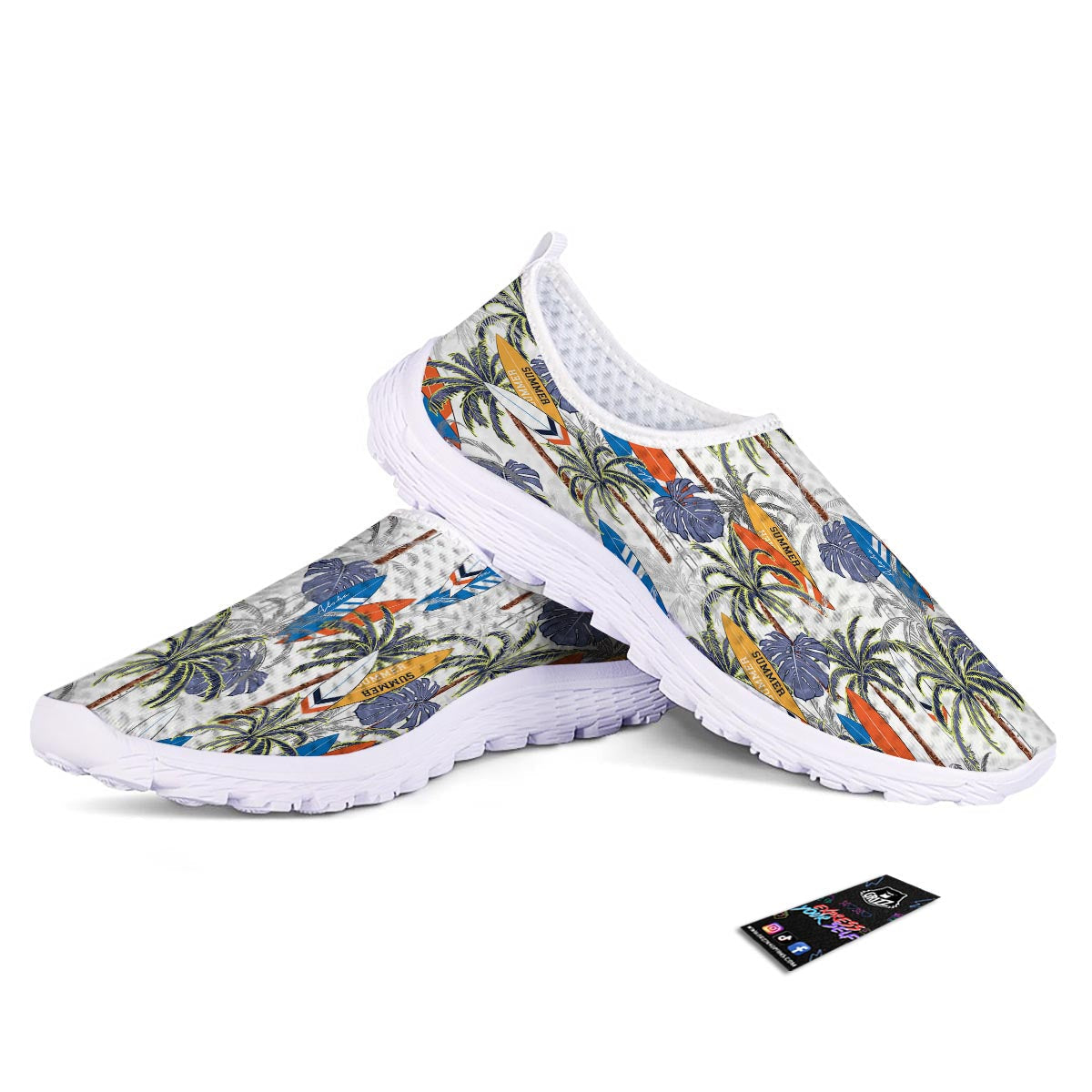 Surfing Summer Print Pattern Nurse Shoes-grizzshop