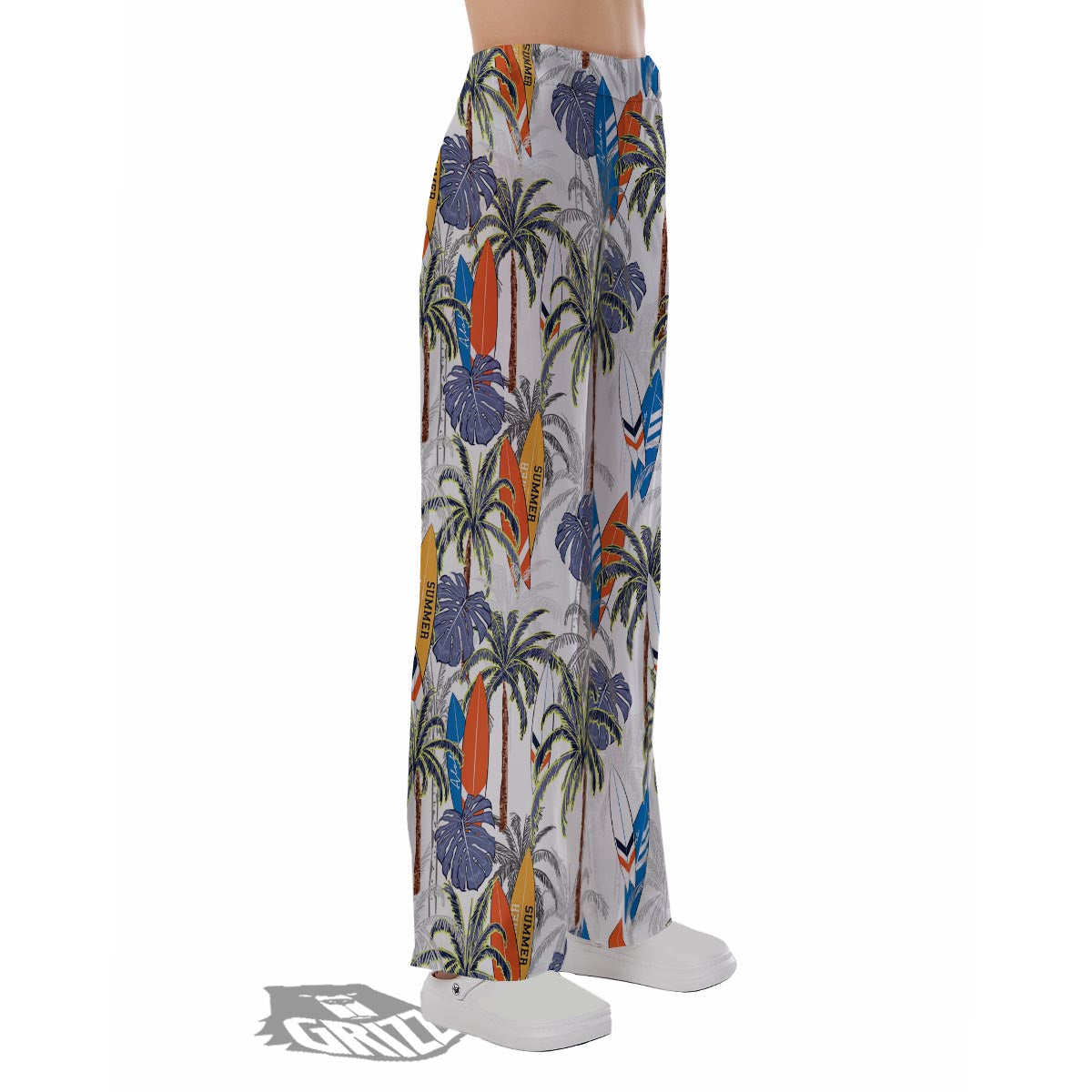 Surfing Summer Print Pattern Pajama Pants-grizzshop
